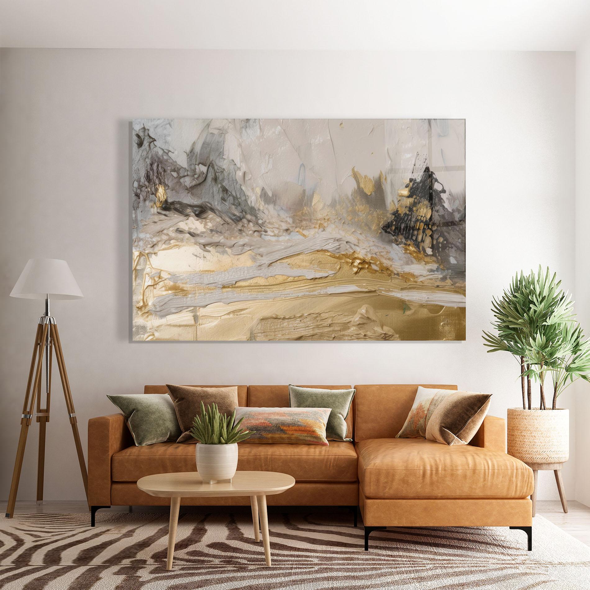 Стъклена картина Abstract White Waves mockup 7