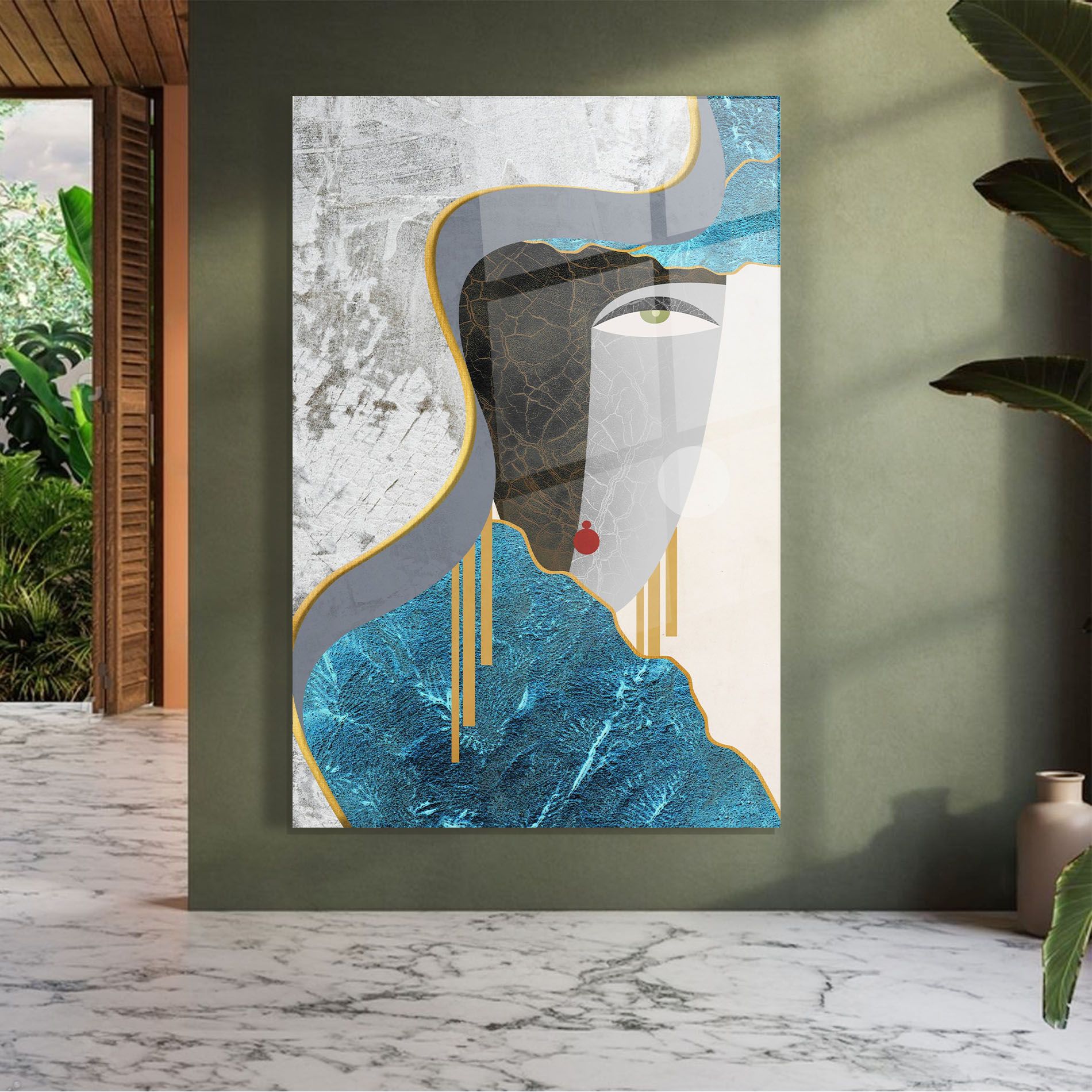 Abstract Blue Face mockup 7