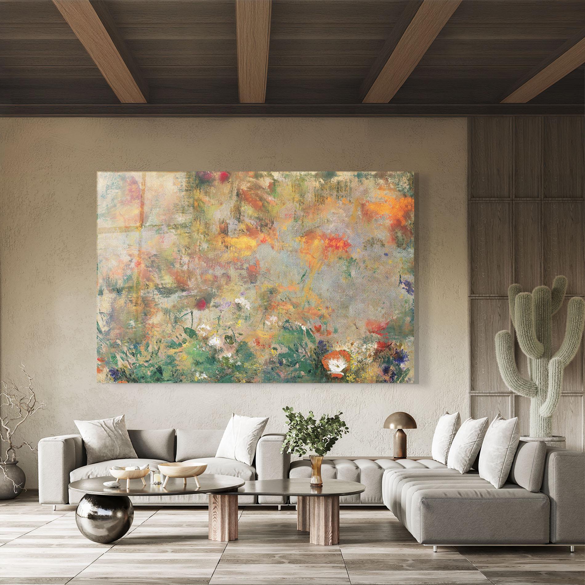 Стъклена картина Abstract Flowers mockup 8