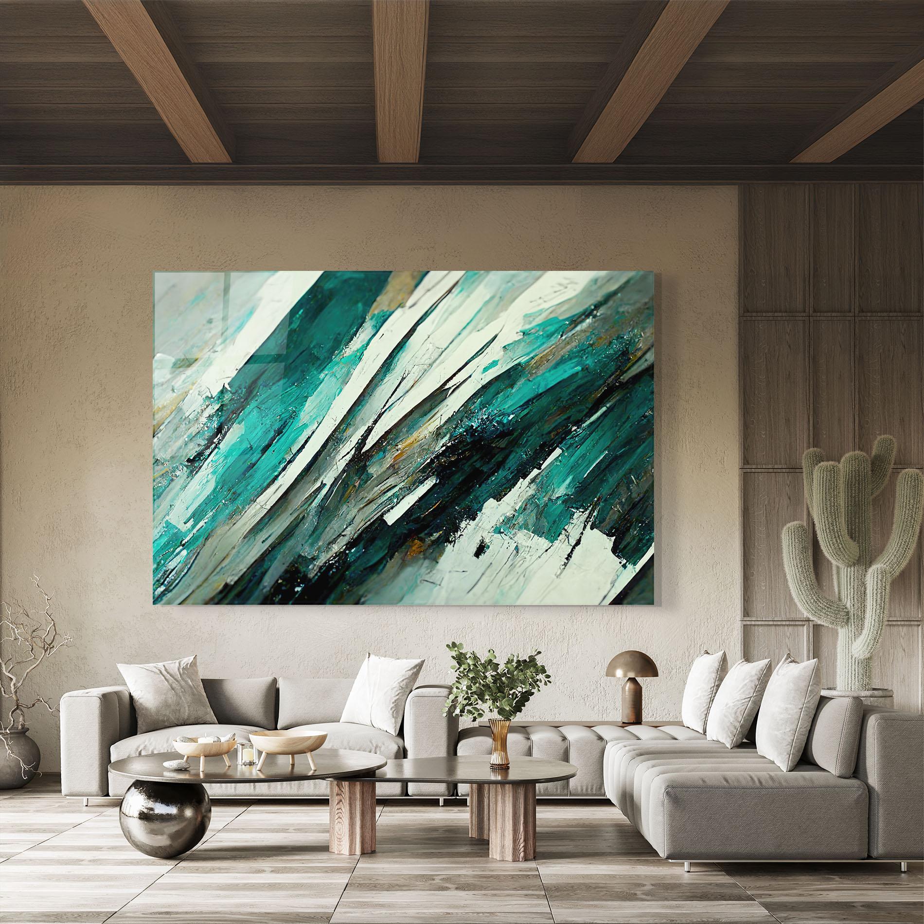 Стъклена картина Abstract Green Artwork mockup 8