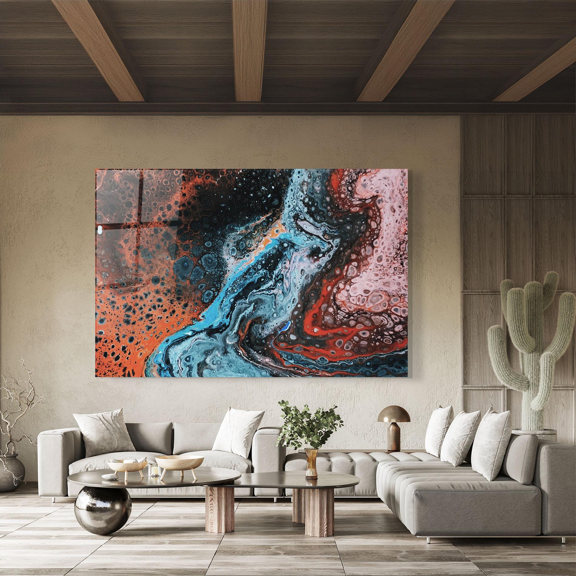 Стъклена картина Abstract Turqoise Colors mockup 8