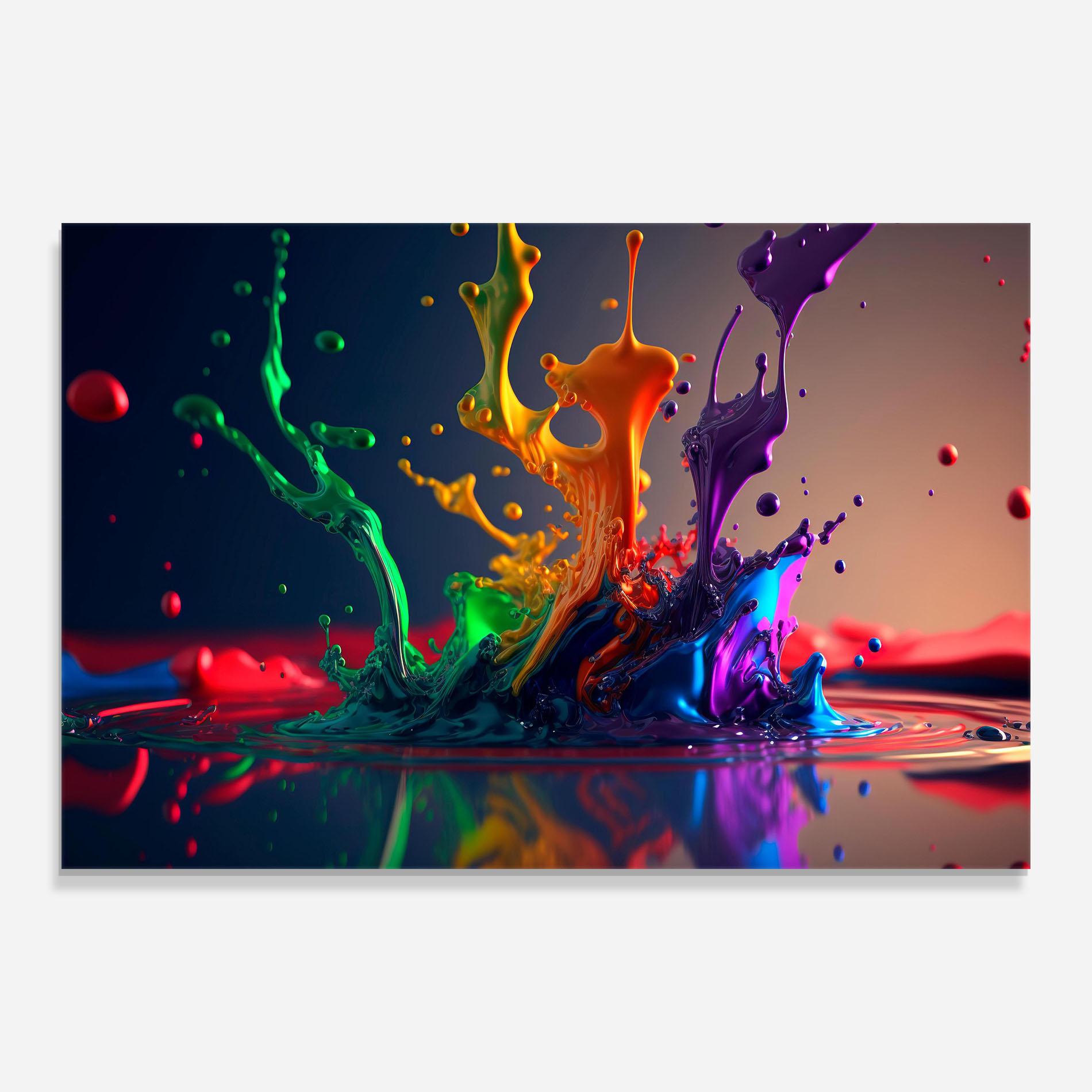 Стъклена картина Green Color Splash mockup 0