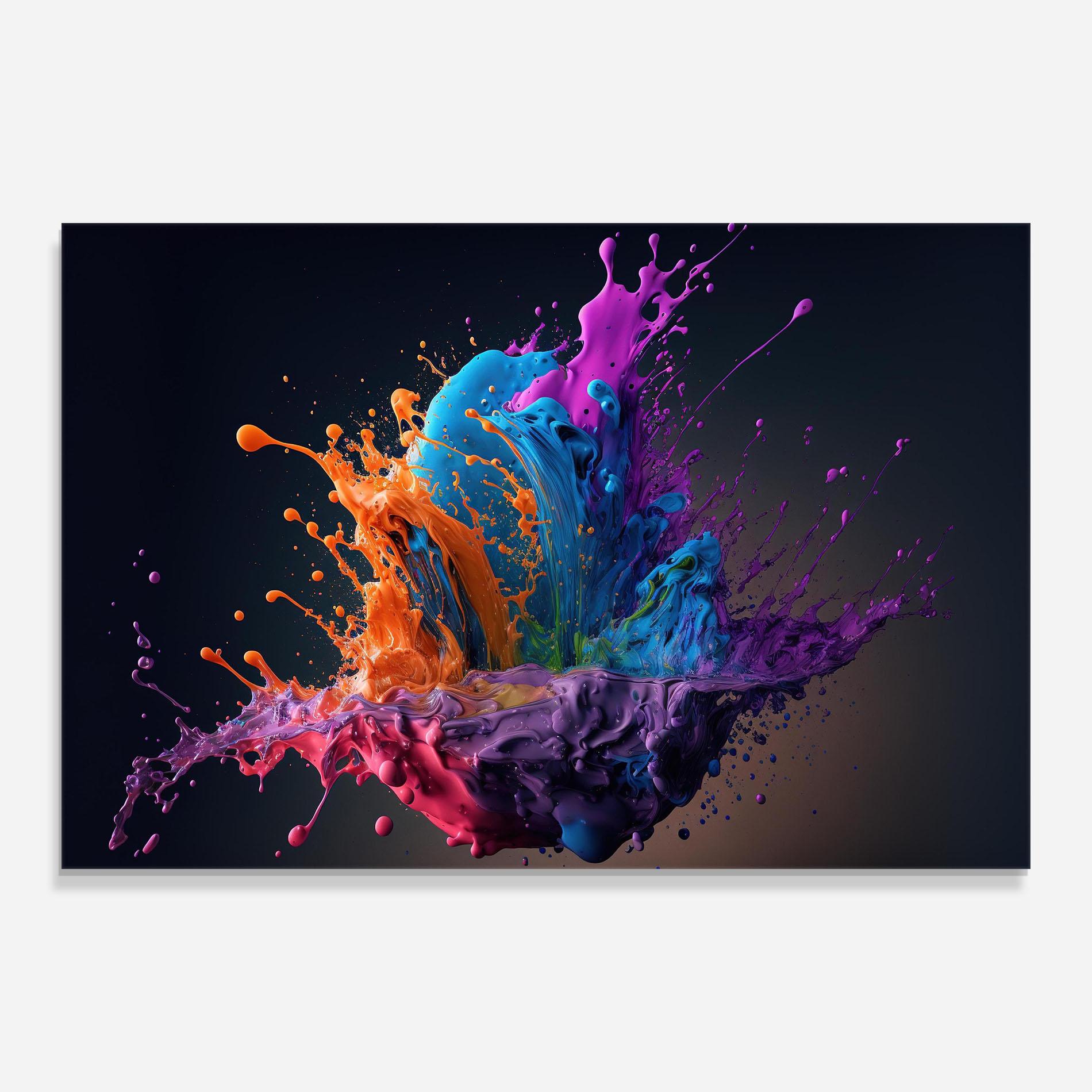 Стъклена картина Orange Paint Splash mockup 0