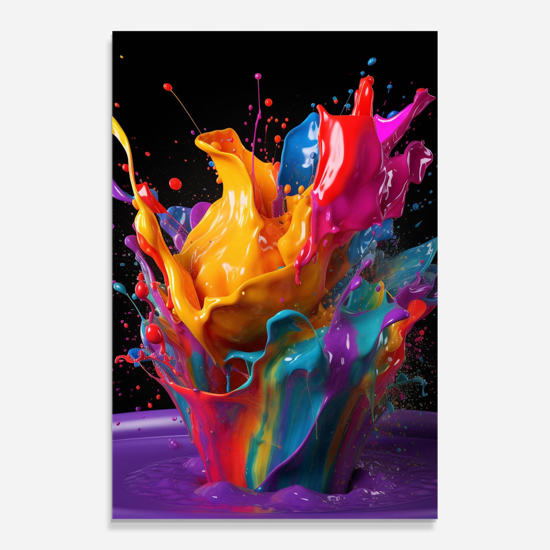 Стъклена картина Brightly Color Splashing mockup 0
