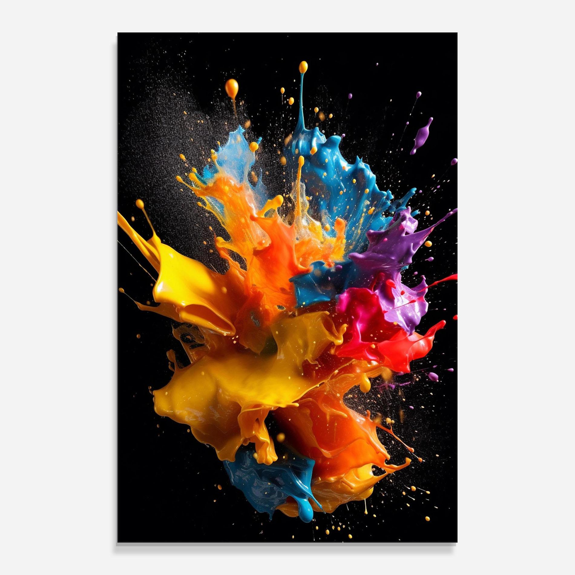 Стъклена картина Colors Splashing mockup 0