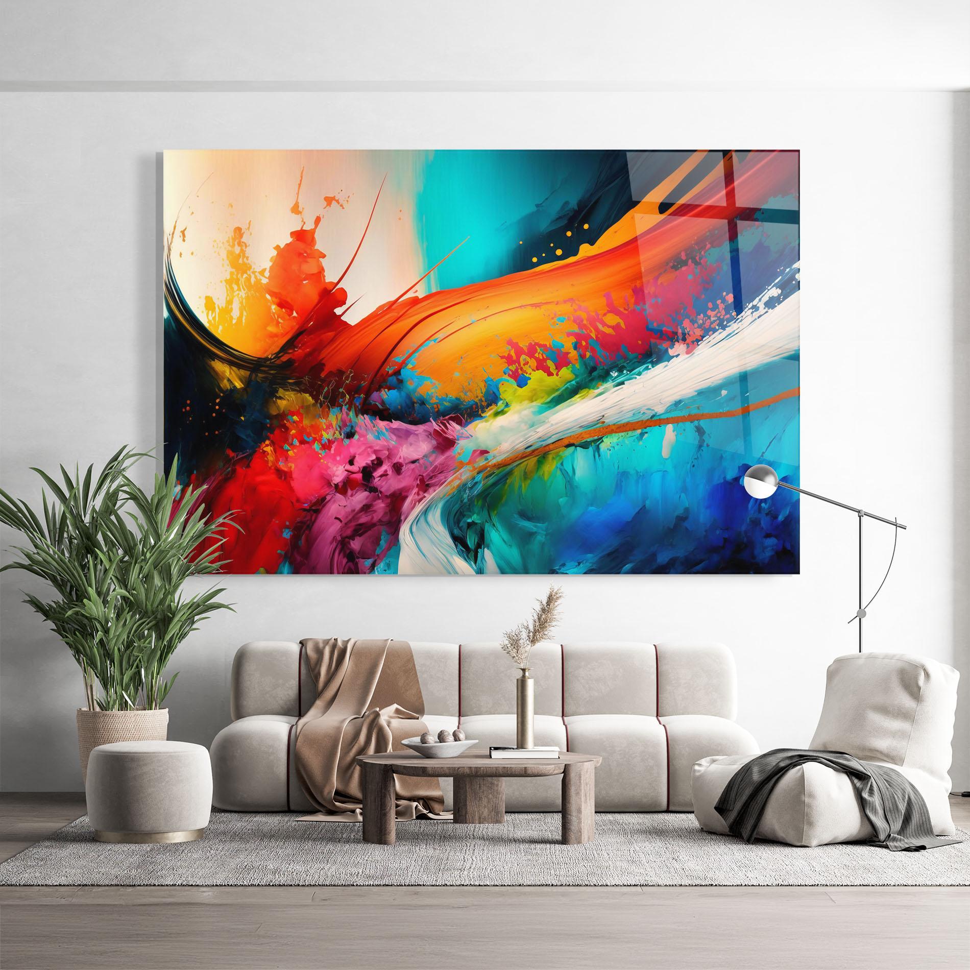 Стъклена картина Art Brush Strokes mockup 9