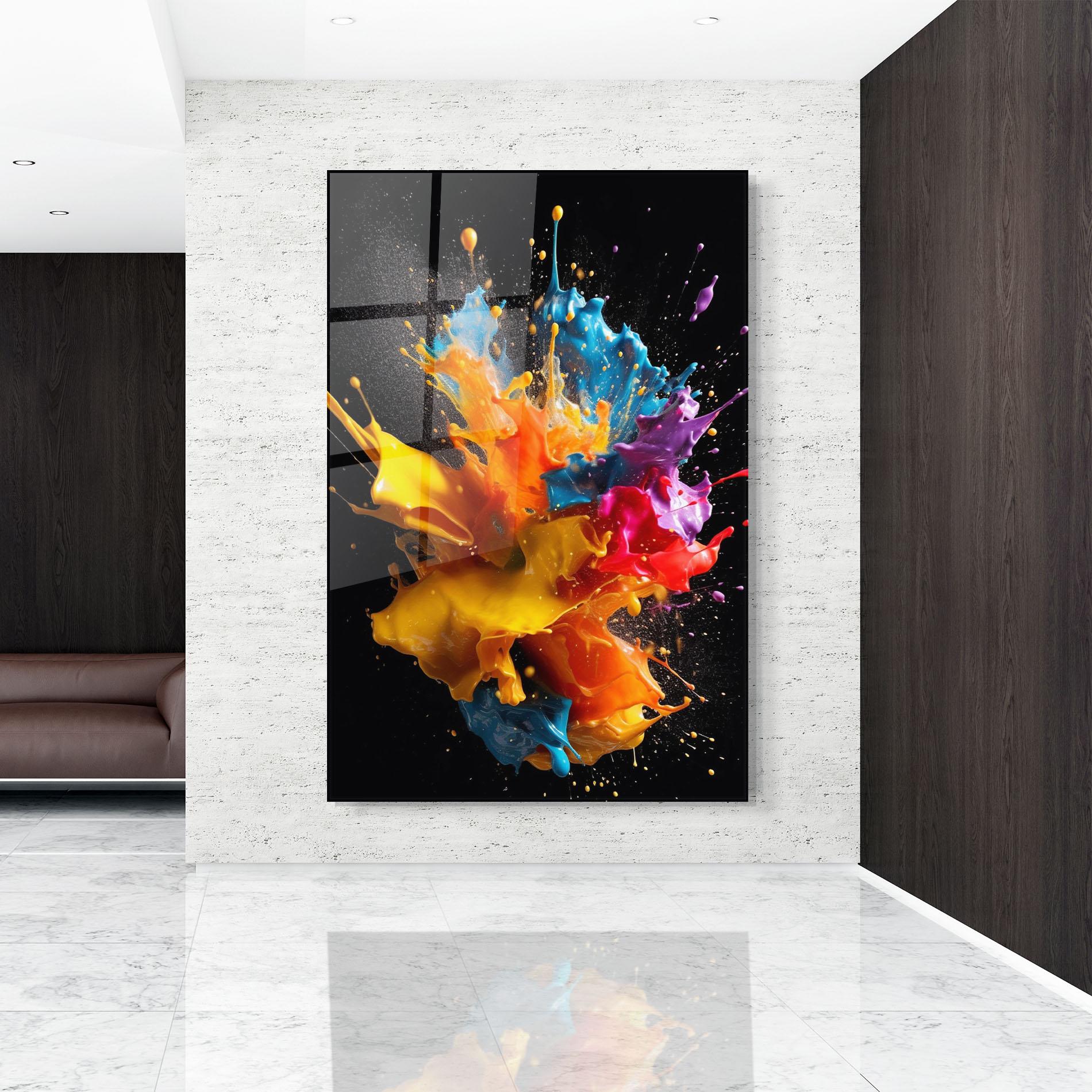 Стъклена картина Colors Splashing mockup 9