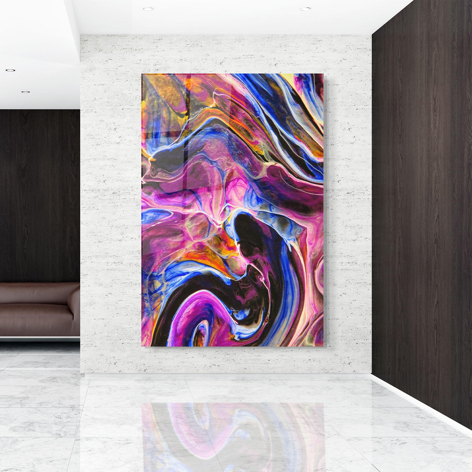 Стъклена картина Colourful Abstract Shades mockup 9