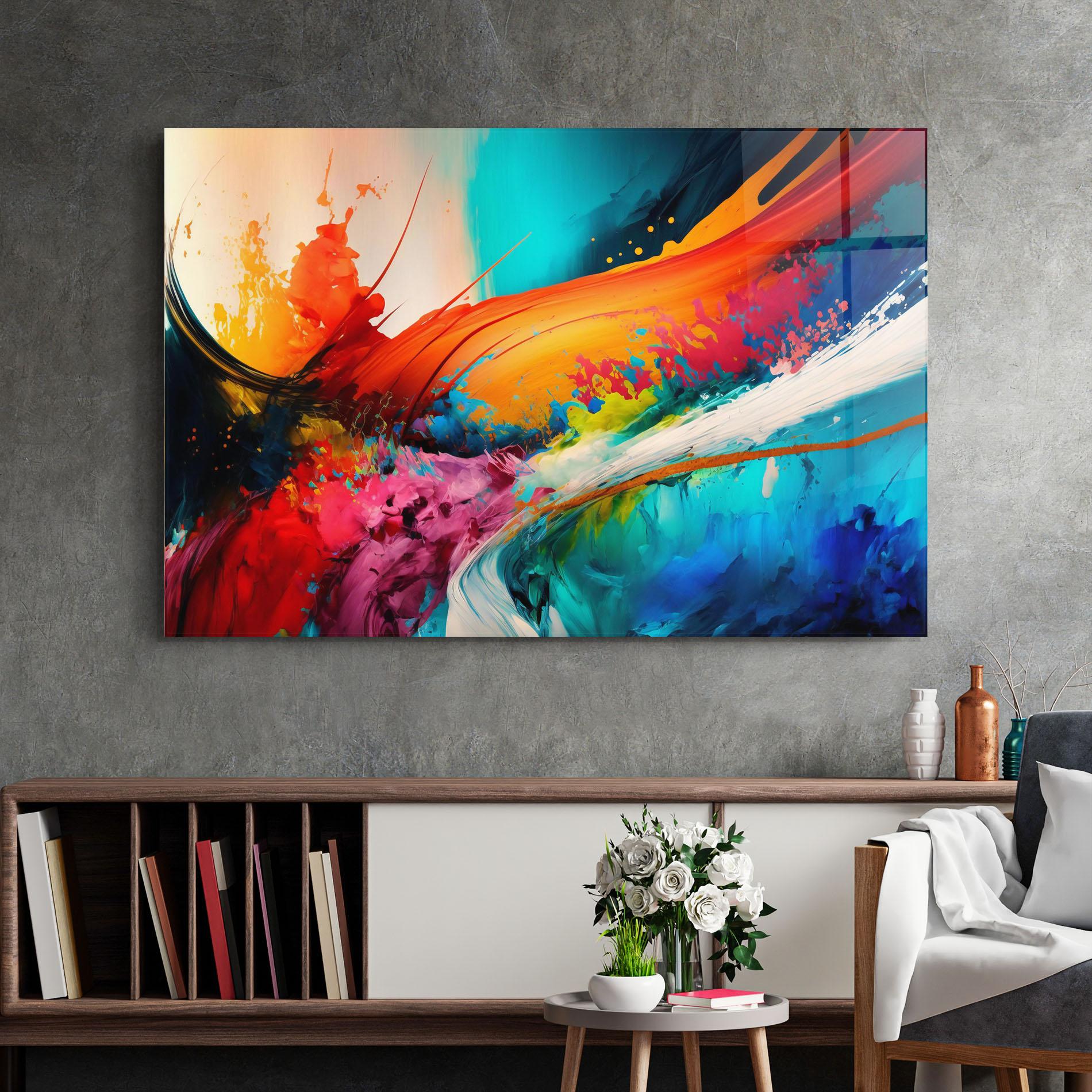 Стъклена картина Art Brush Strokes mockup 2