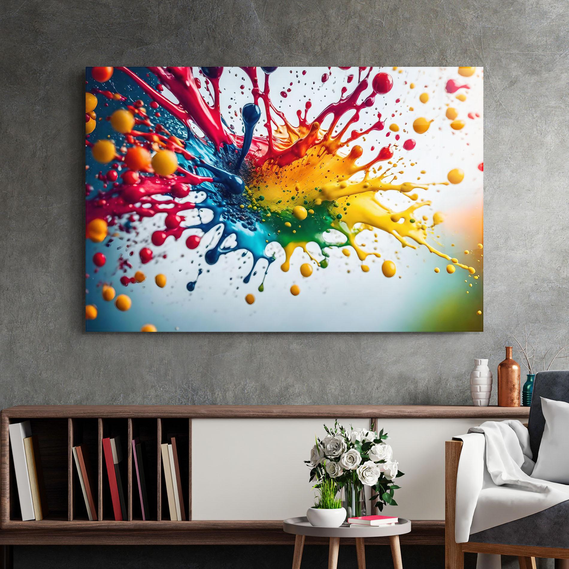 Стъклена картина Colorful Splash Rainbow mockup 2