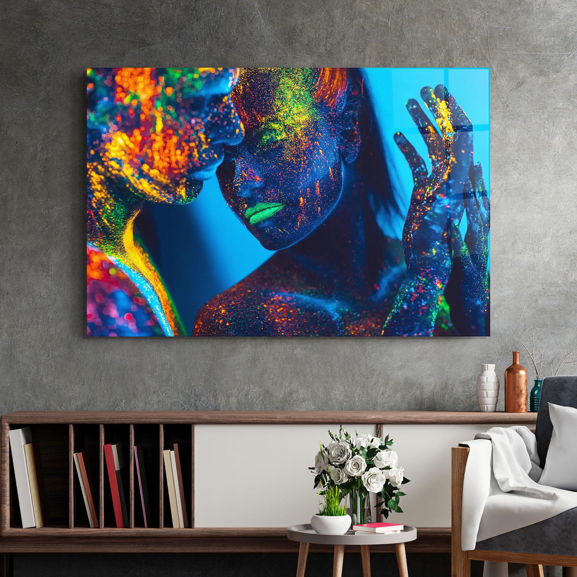 Стъклена картина Fluorescent Couple mockup 2