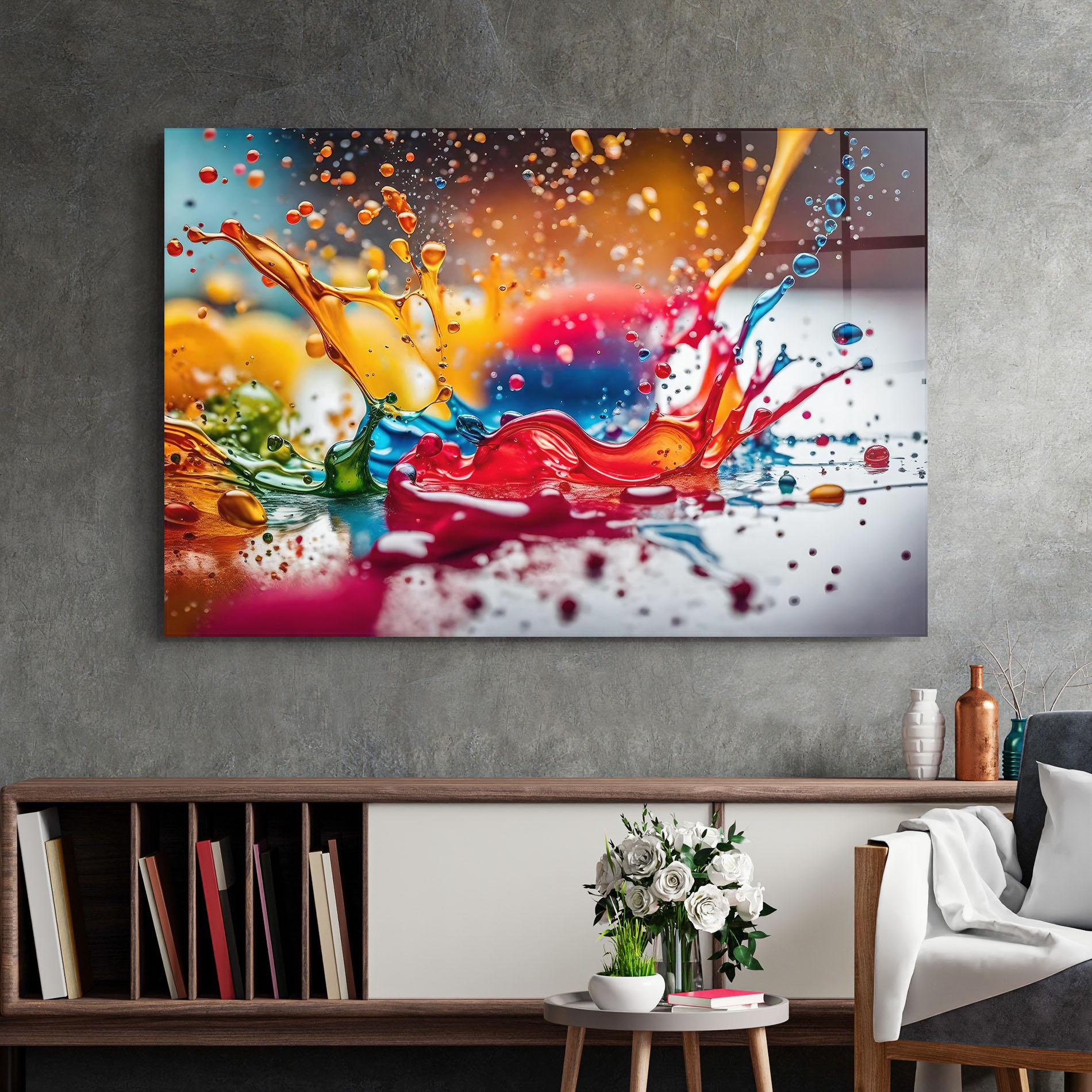 Стъклена картина Water Color Splash mockup 2