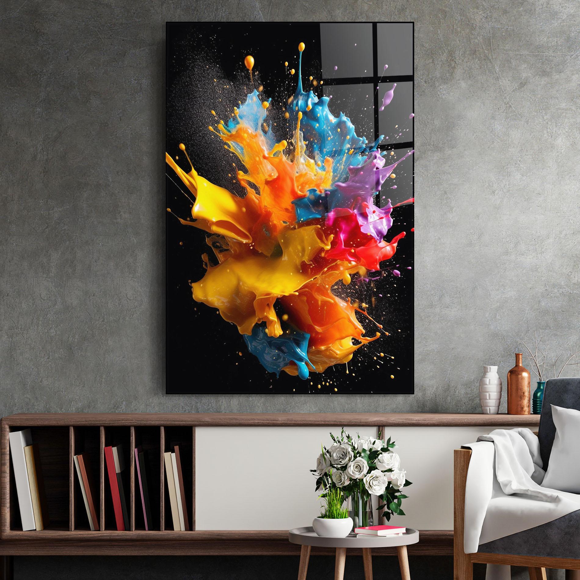 Стъклена картина Colors Splashing mockup 2