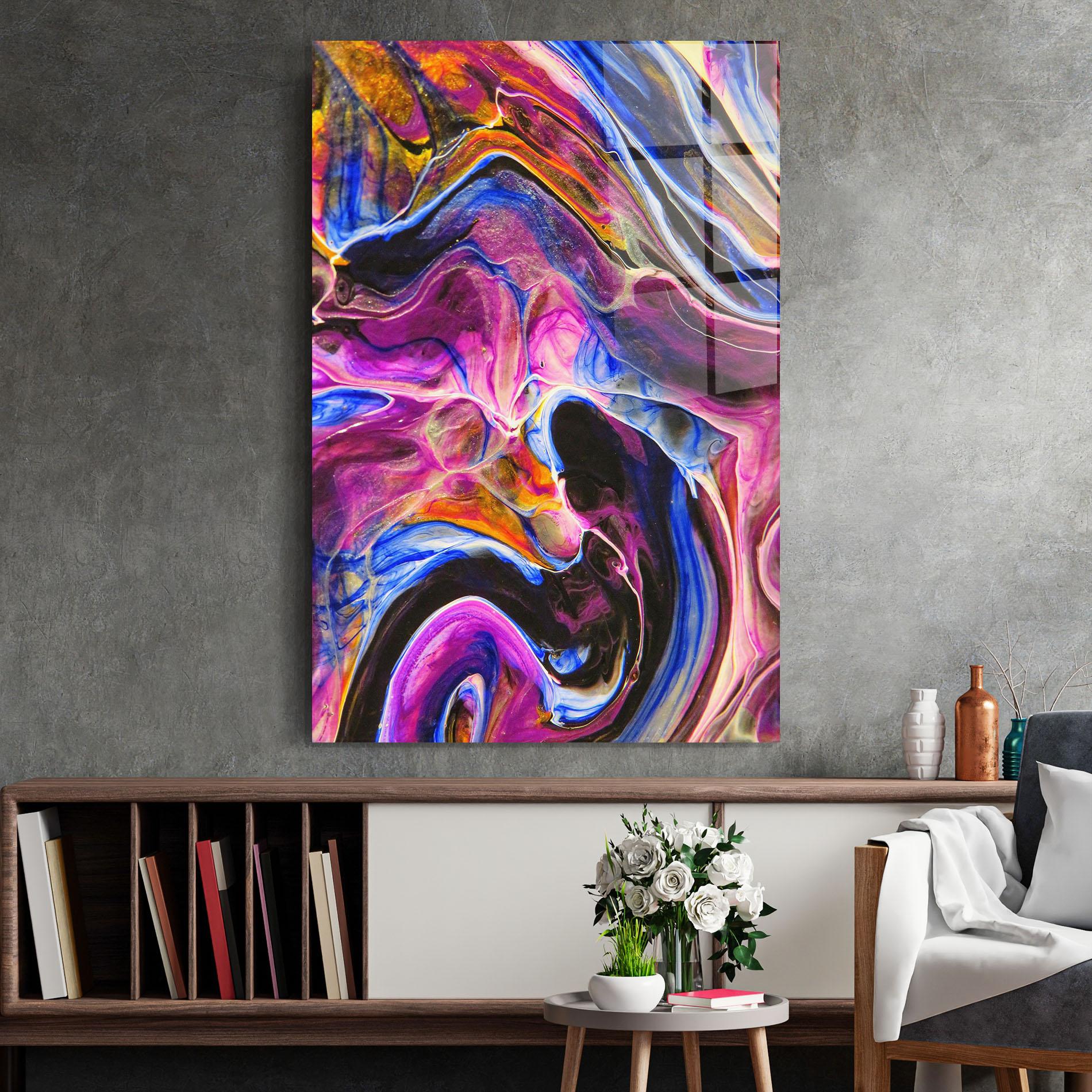 Стъклена картина Colourful Abstract Shades mockup 2