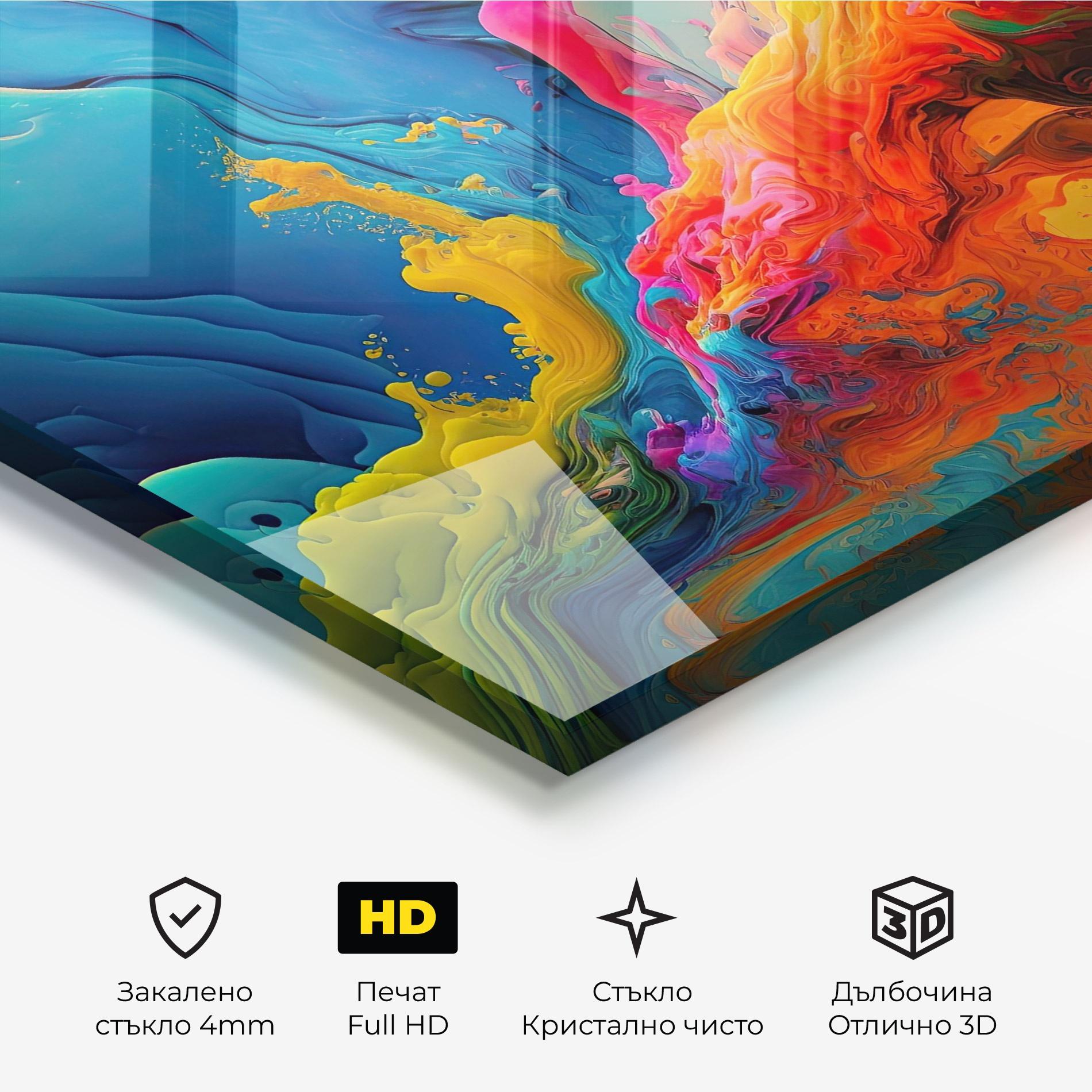 Стъклена картина Color Floating mockup 3