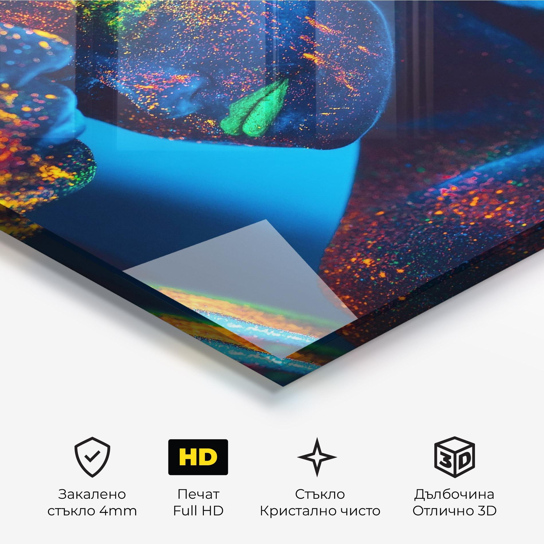 Стъклена картина Fluorescent Couple mockup 3