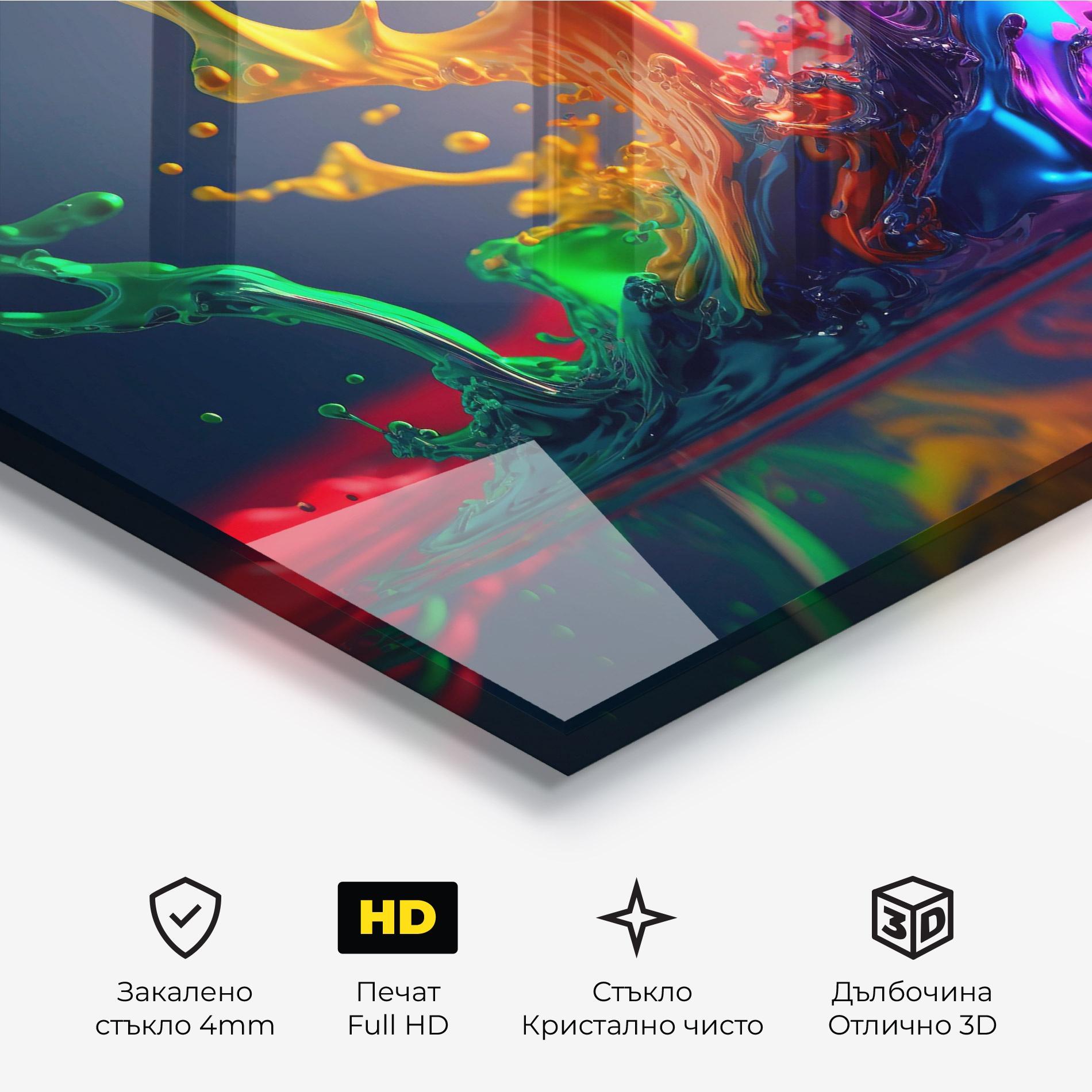 Стъклена картина Green Color Splash mockup 3