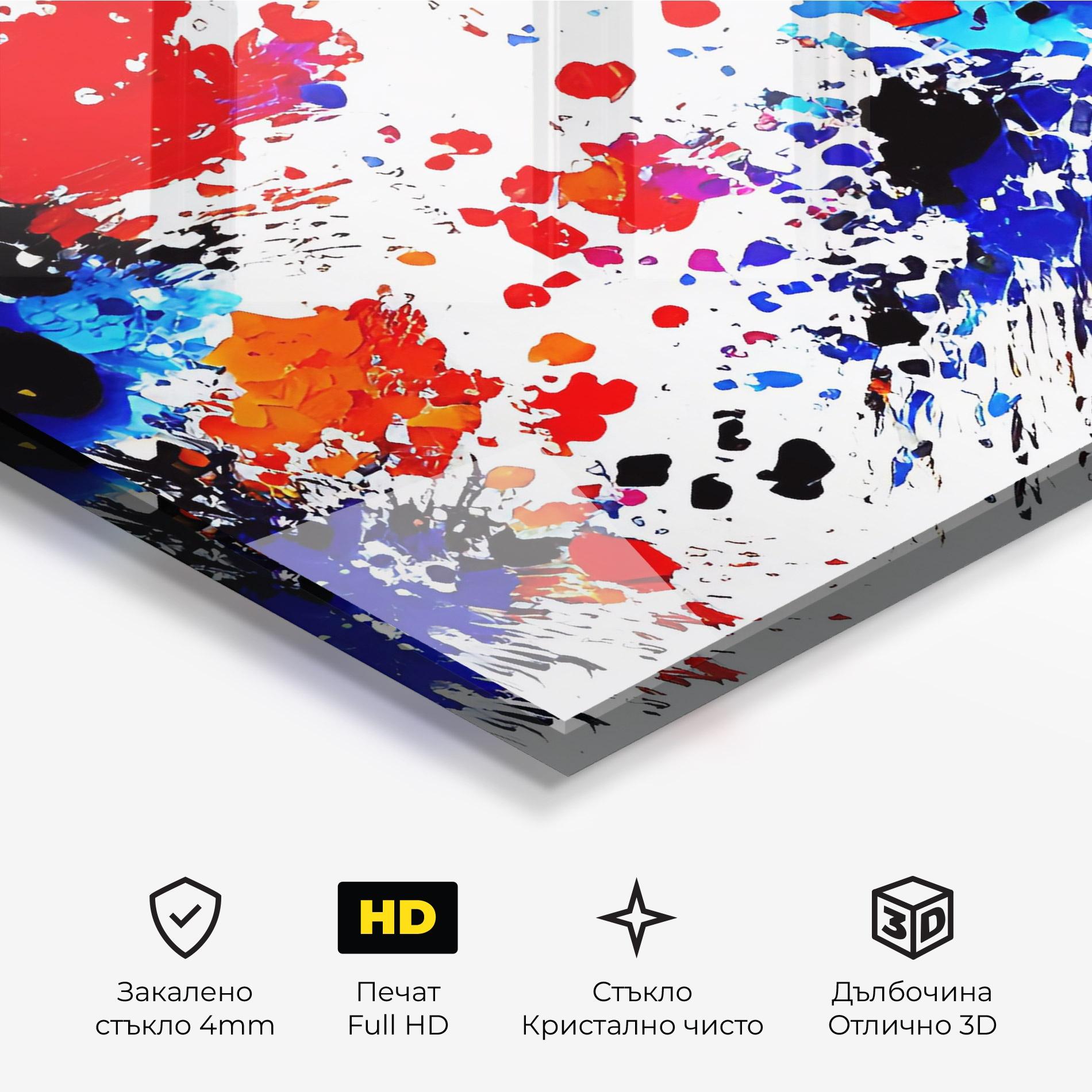 Стъклена картина Oil Red Paint mockup 3