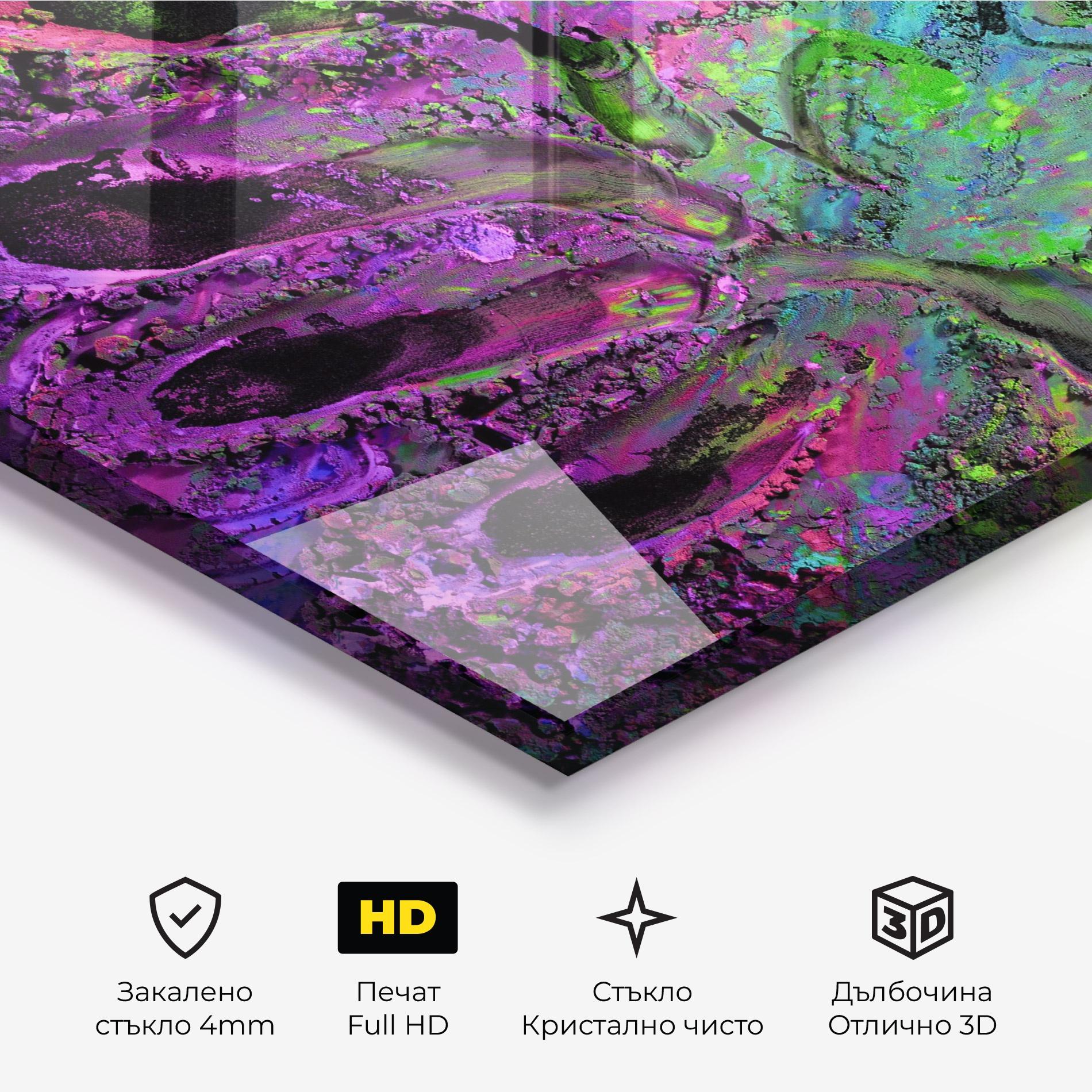 Стъклена картина Purple Powder mockup 3