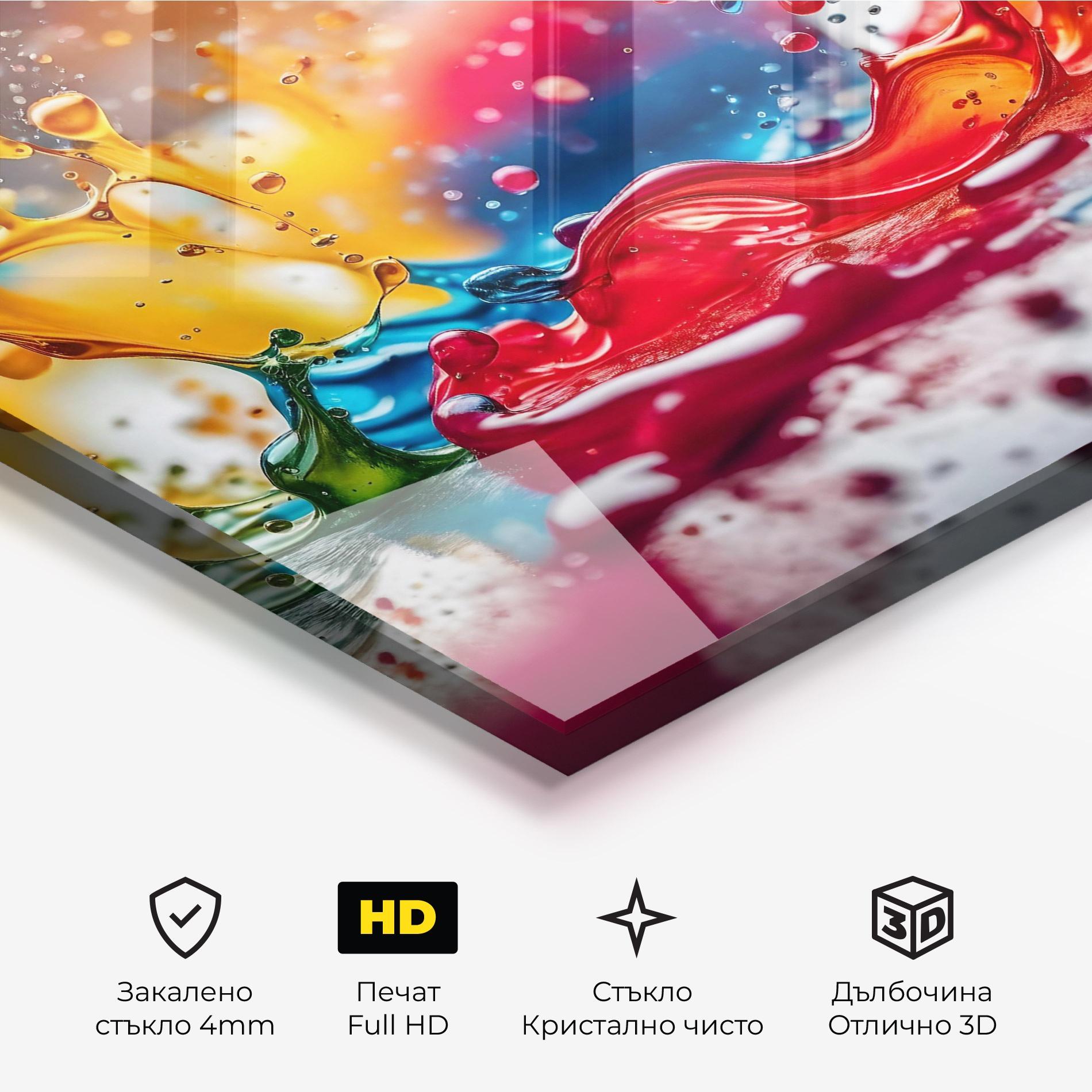 Стъклена картина Water Color Splash mockup 3