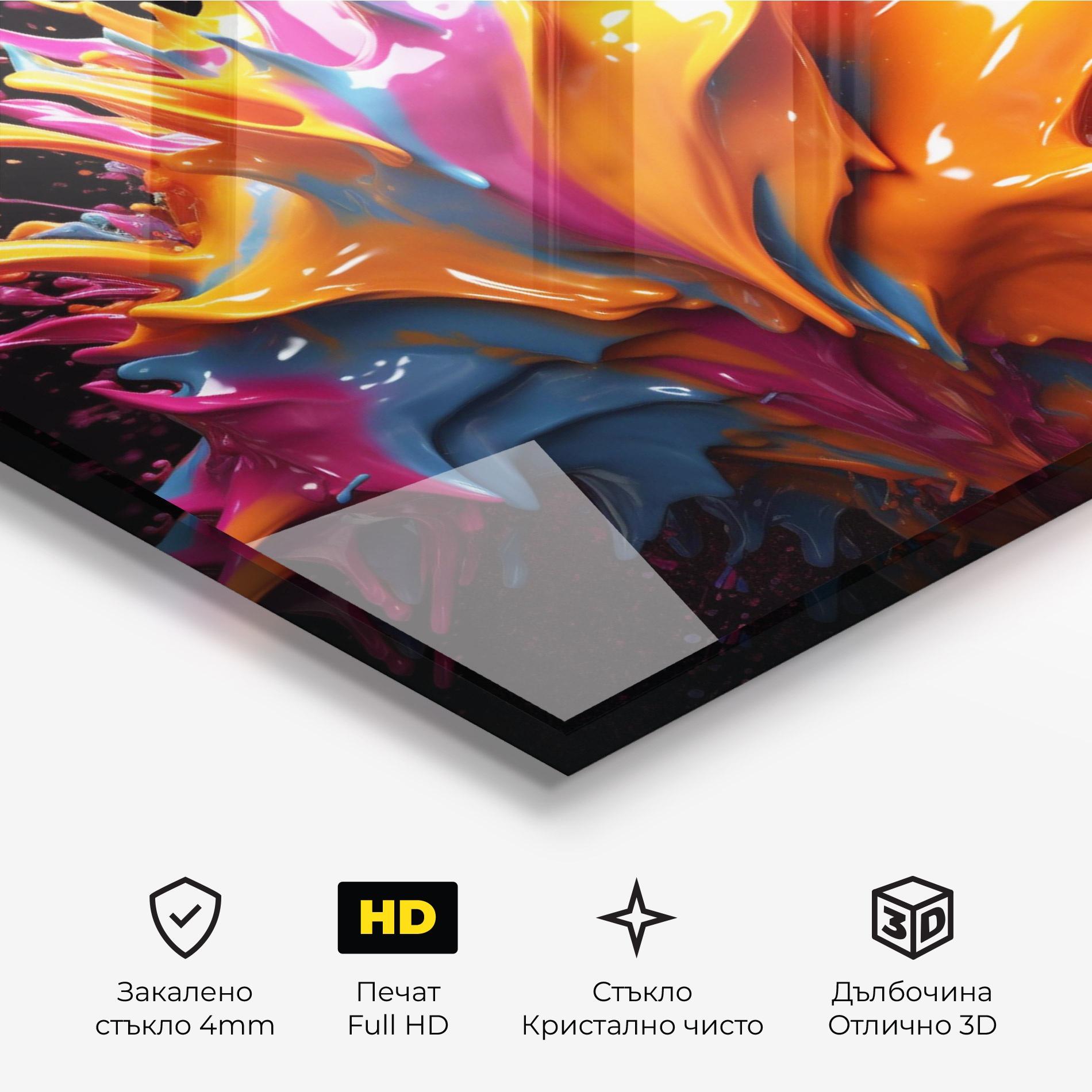 Стъклена картина Yellow Splash mockup 3