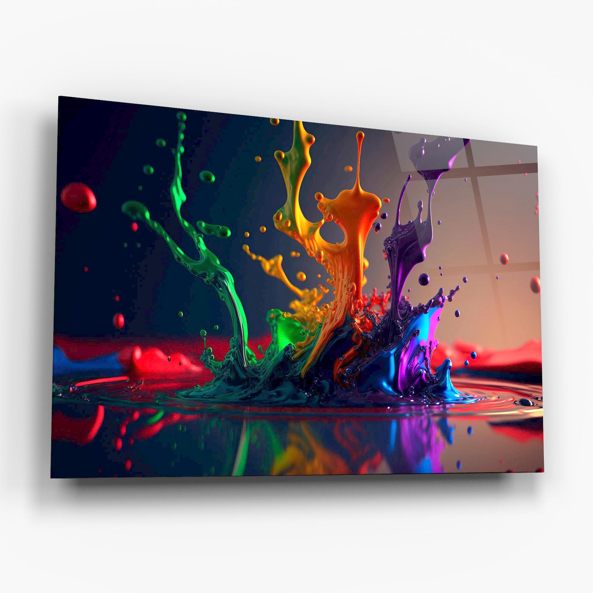 Стъклена картина Green Color Splash mockup 6