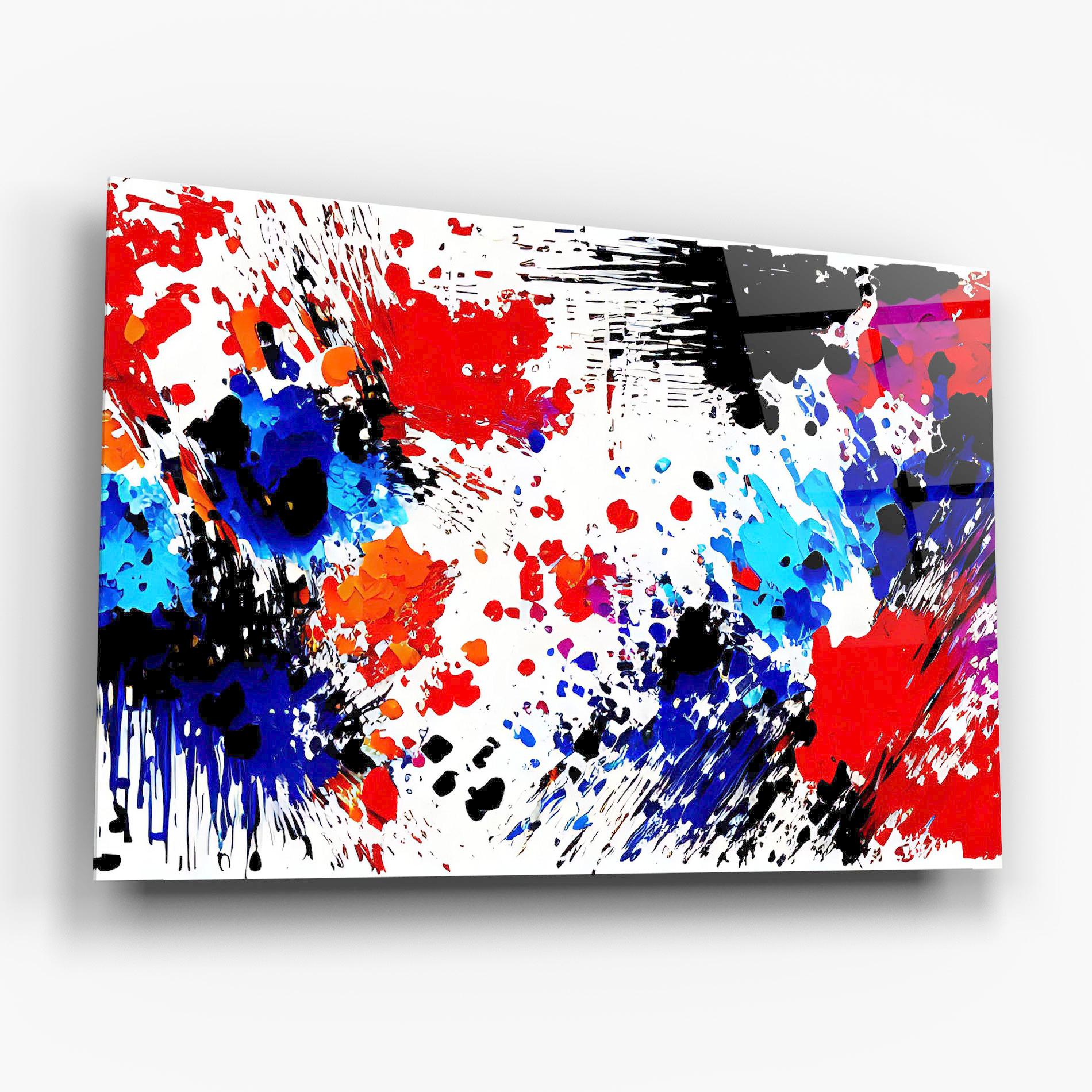 Стъклена картина Oil Red Paint mockup 6