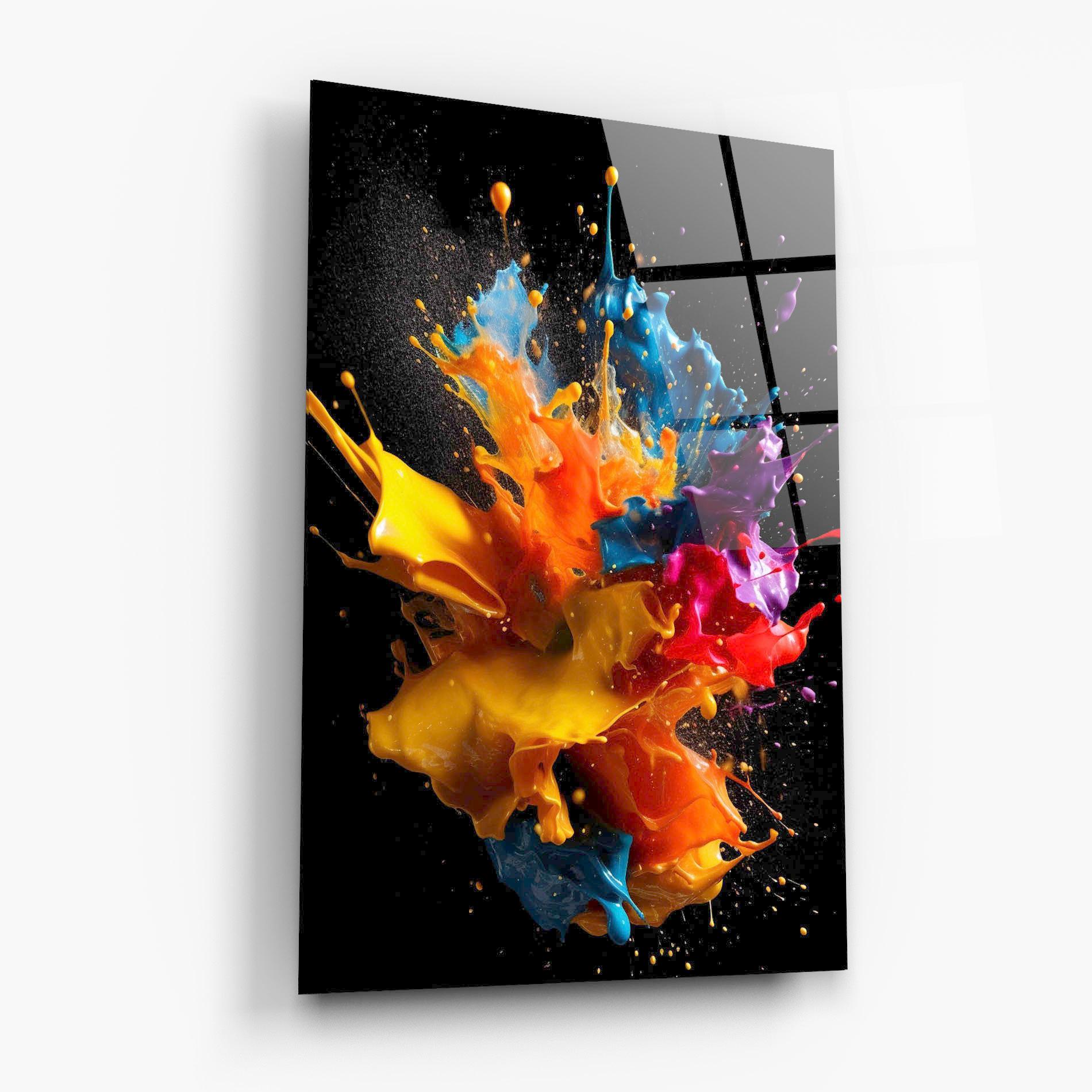 Стъклена картина Colors Splashing mockup 6