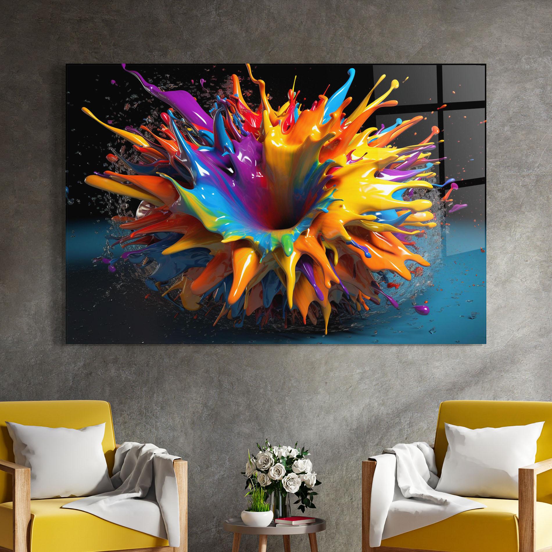 Стъклена картина 3d Color Splash mockup 4