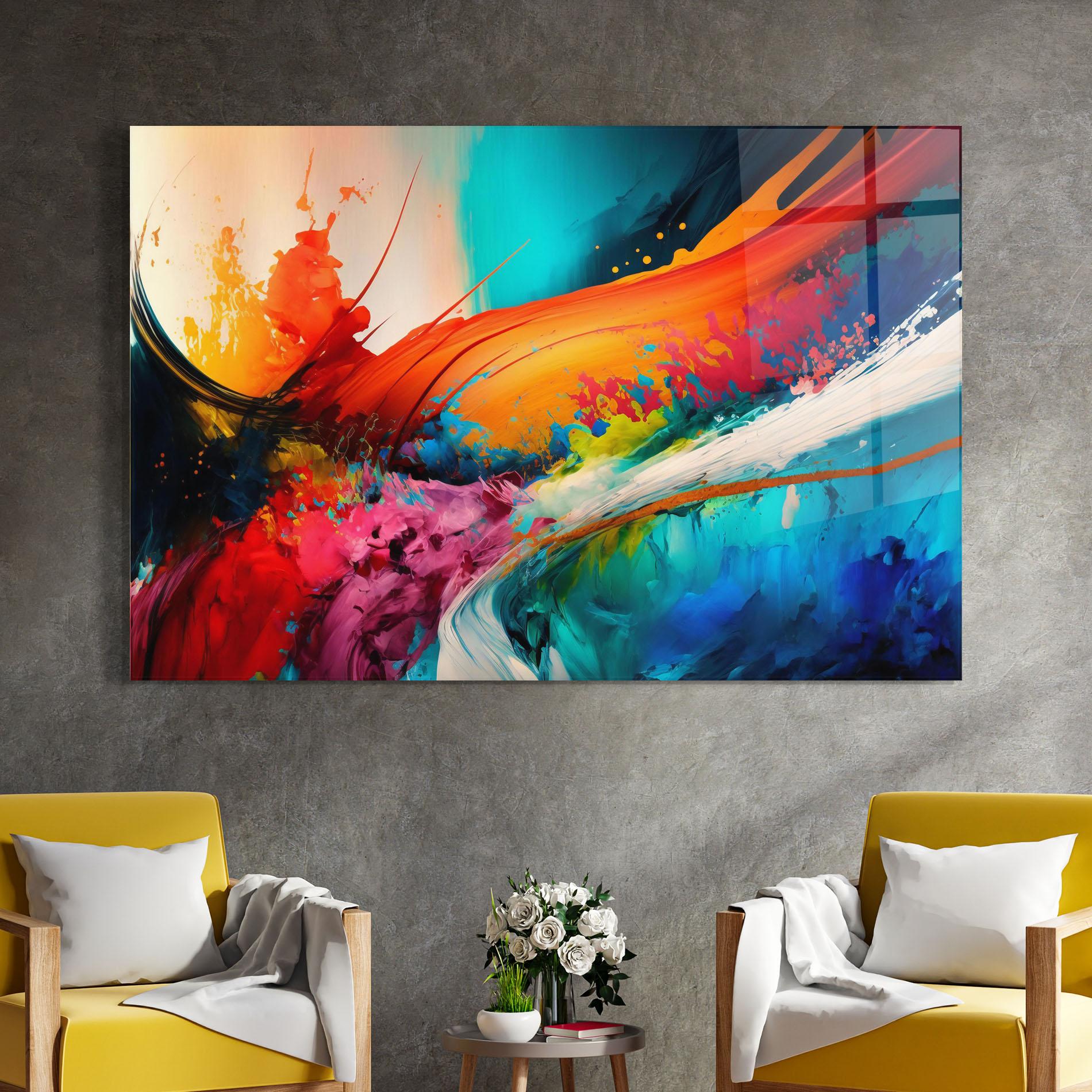 Стъклена картина Art Brush Strokes mockup 4