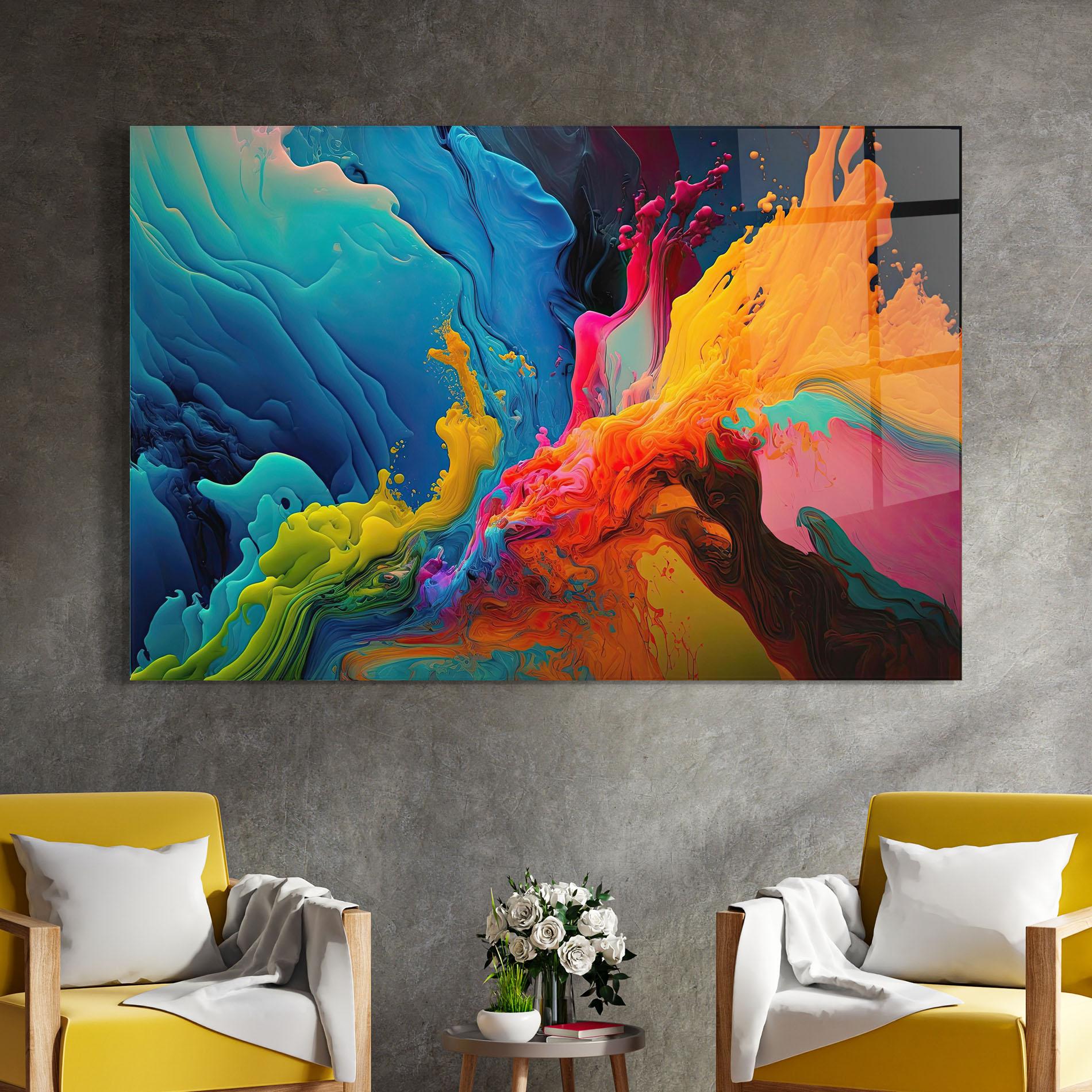 Стъклена картина Color Floating mockup 4