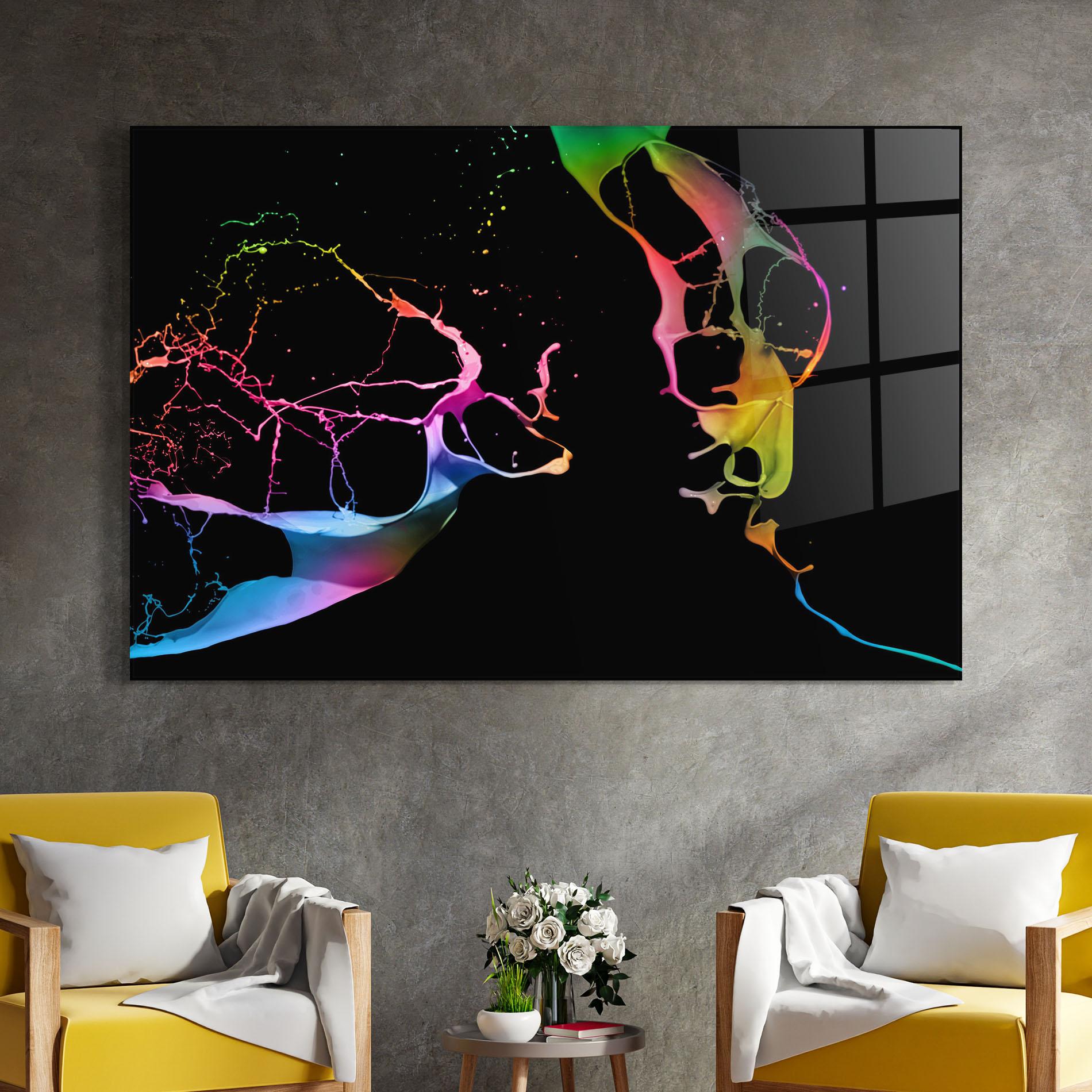 Стъклена картина Paint Splashes mockup 4