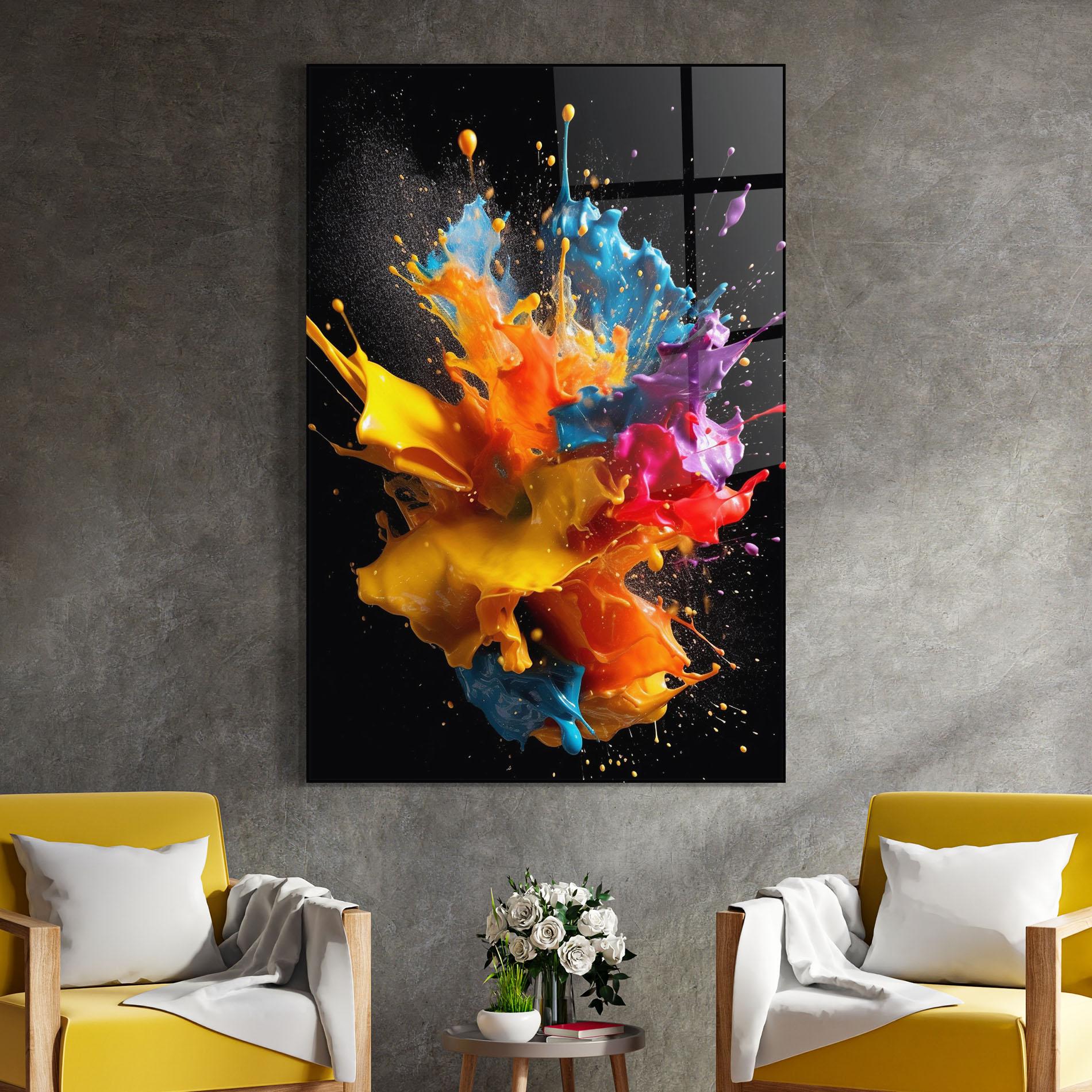 Стъклена картина Colors Splashing mockup 4