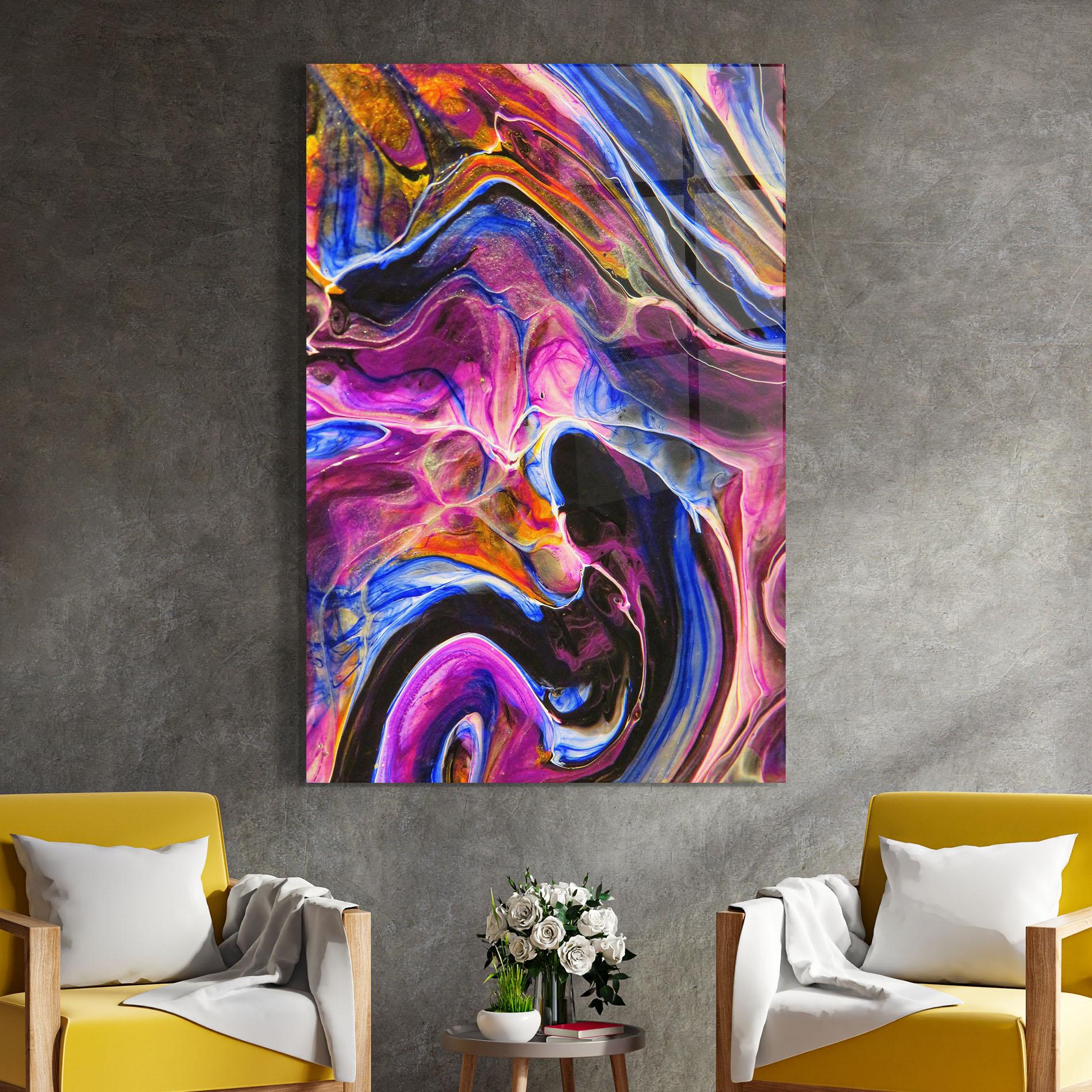 Стъклена картина Colourful Abstract Shades mockup 4