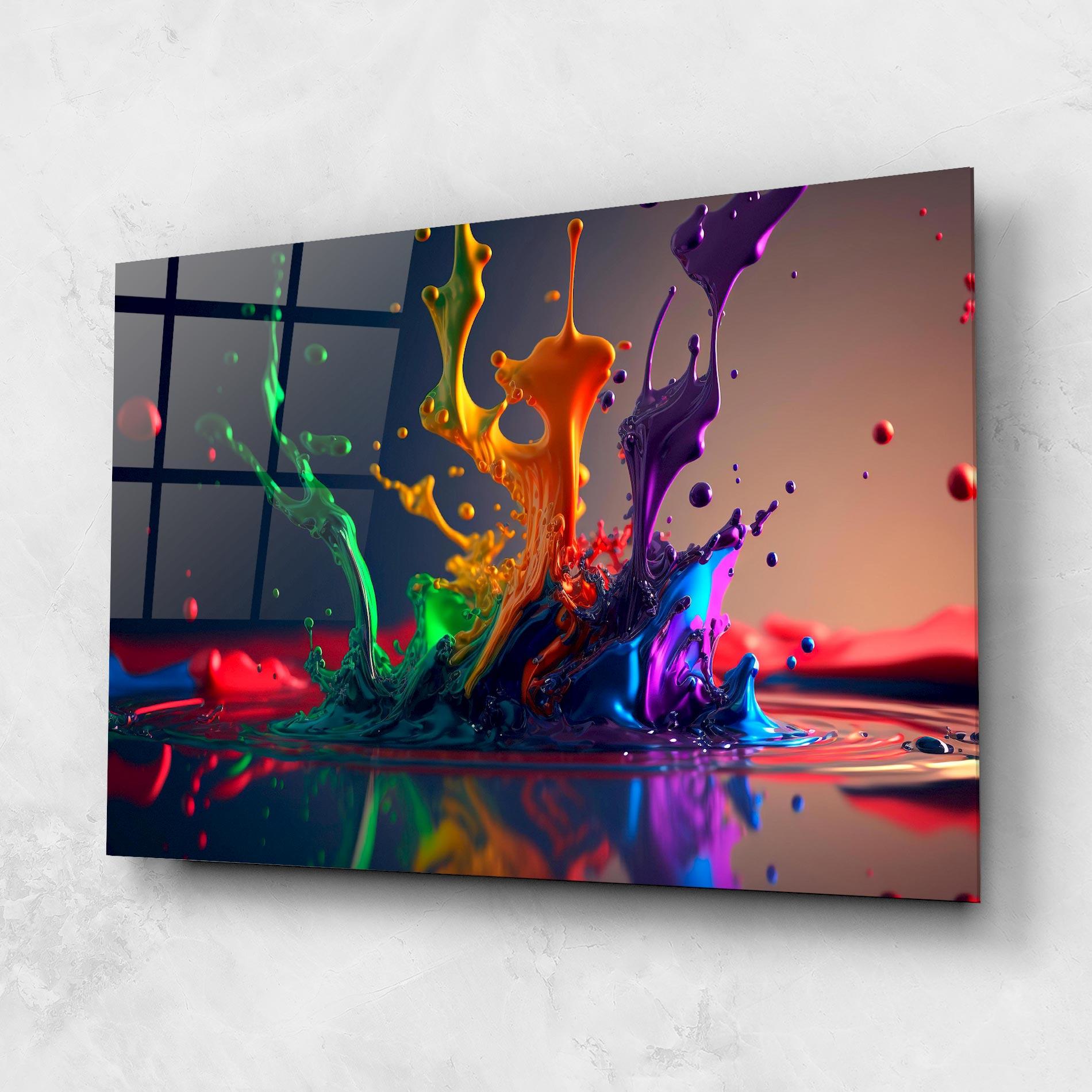 Стъклена картина Green Color Splash mockup 1