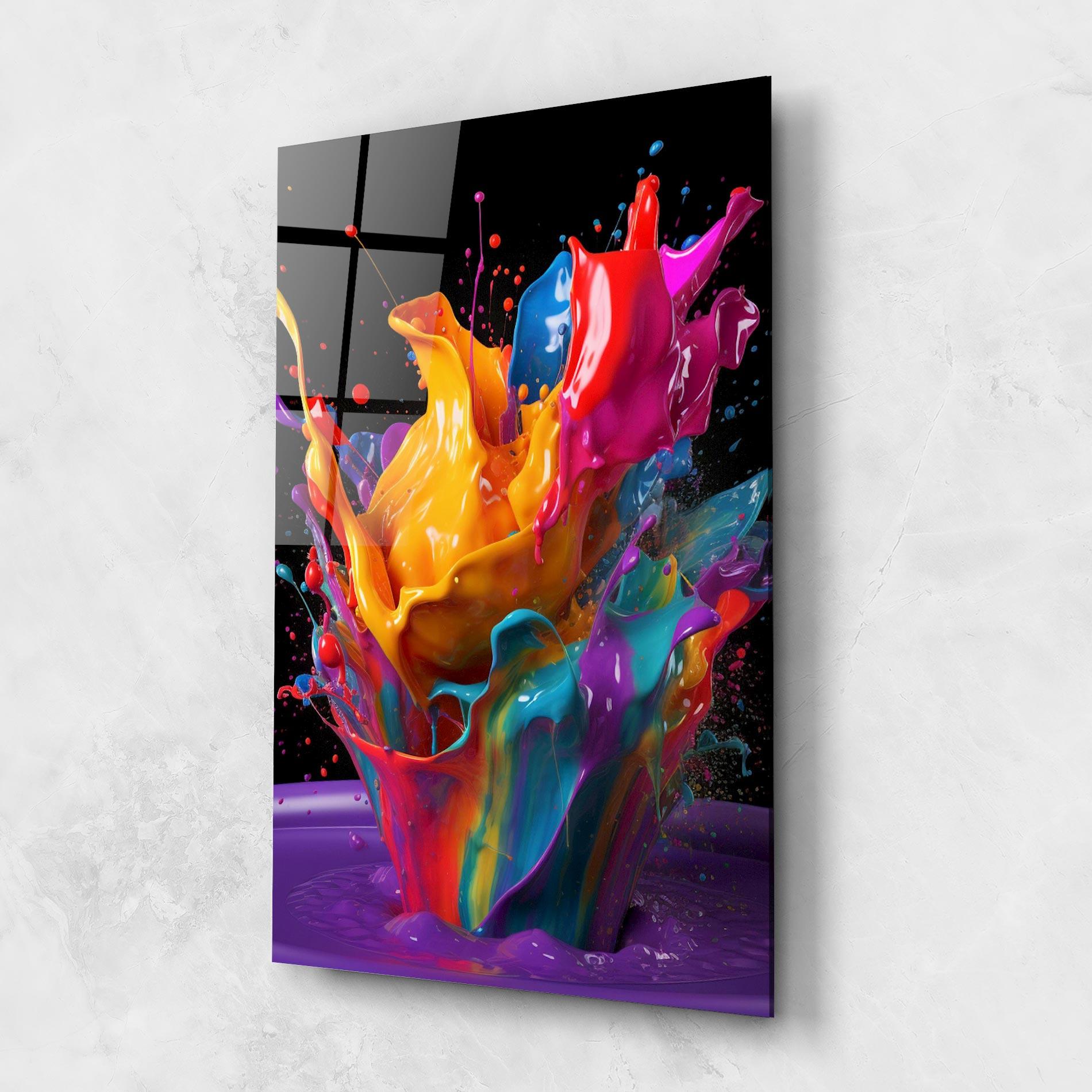 Стъклена картина Brightly Color Splashing mockup 1