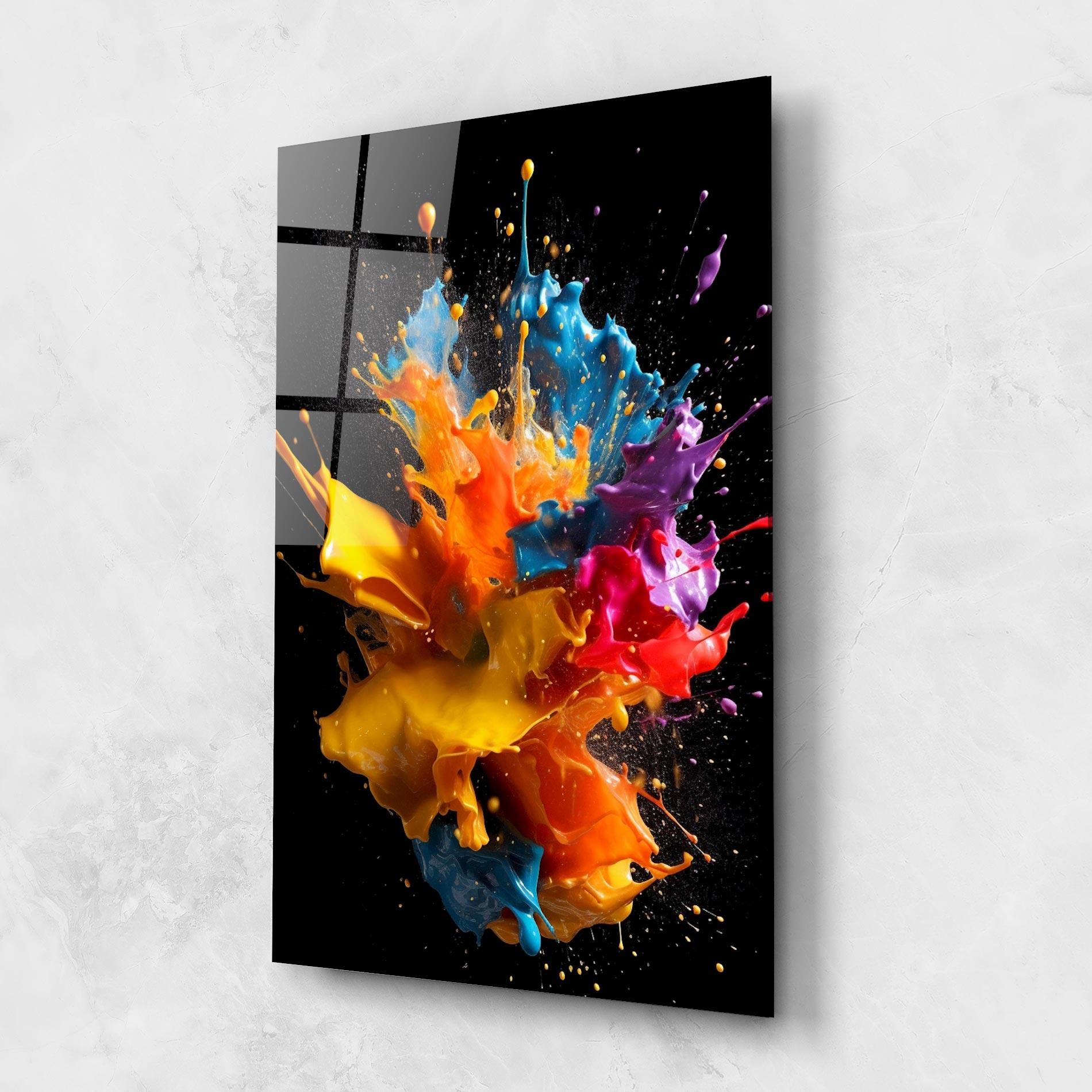 Стъклена картина Colors Splashing mockup 1