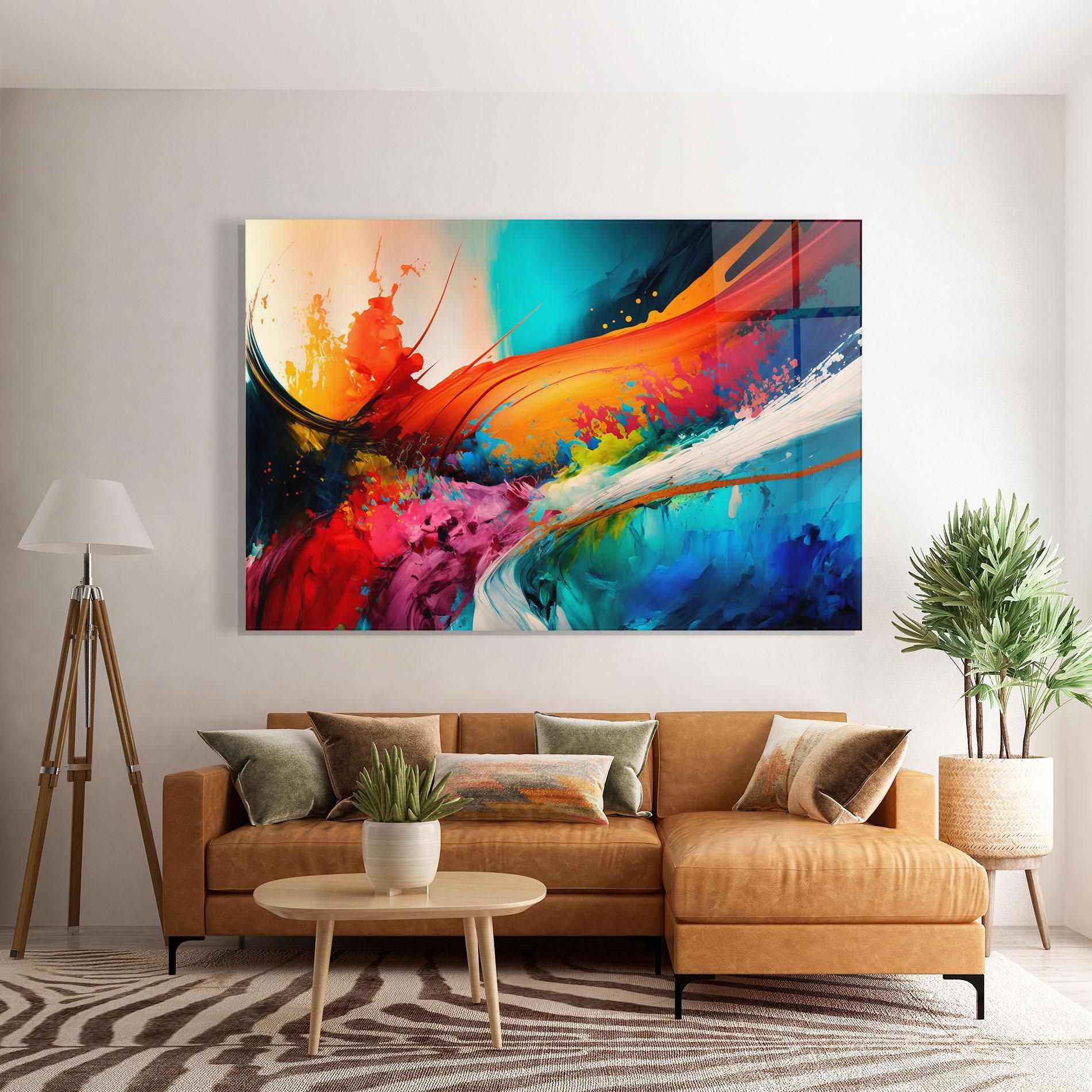 Стъклена картина Art Brush Strokes mockup 7