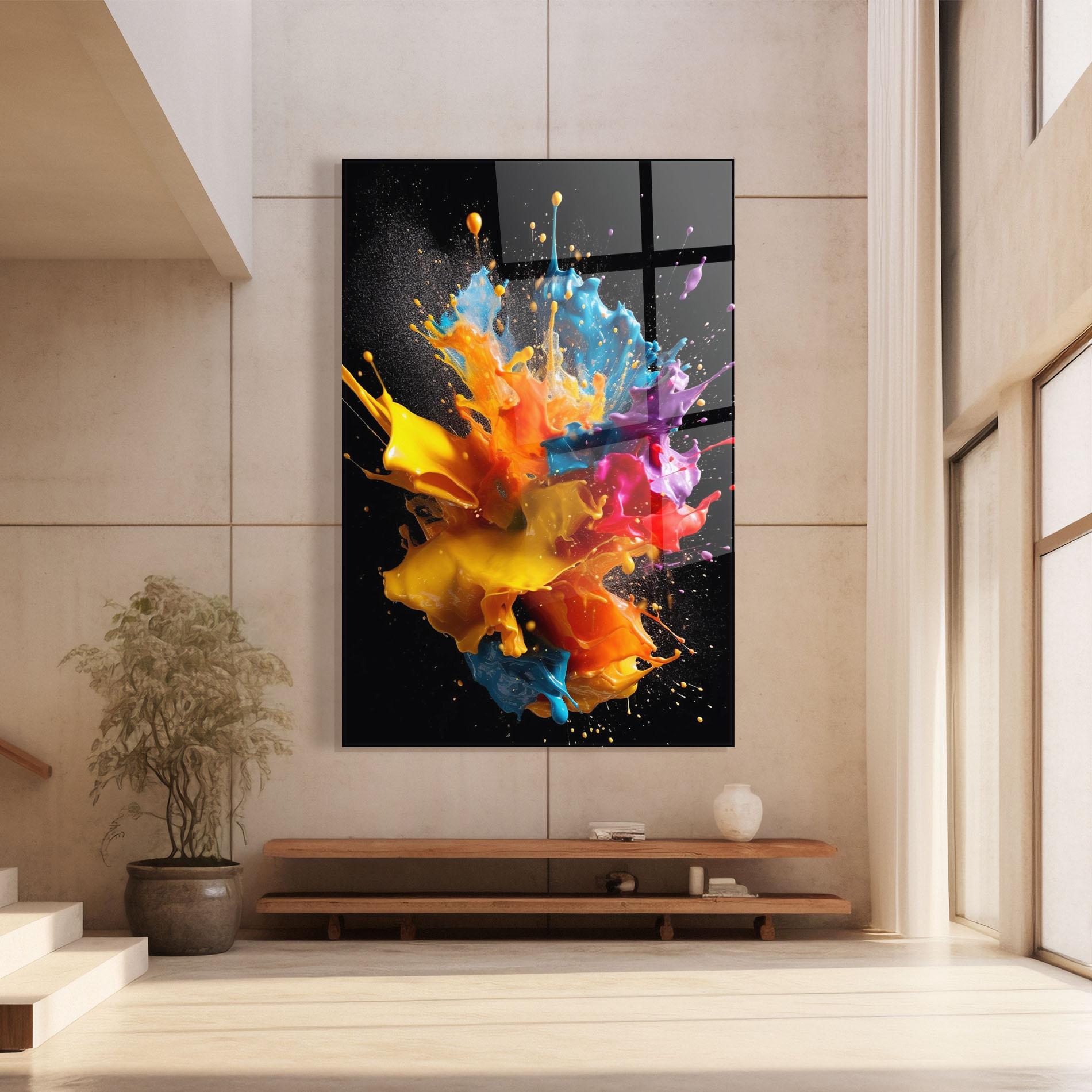 Стъклена картина Colors Splashing mockup 8