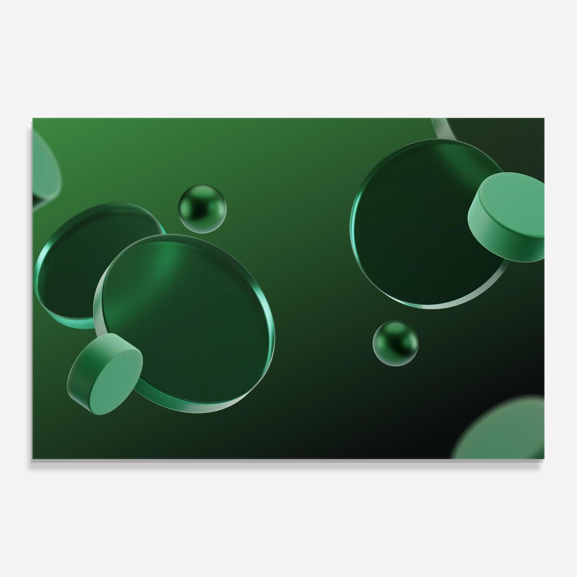 Стъклена картина Green Circle Floating mockup 0