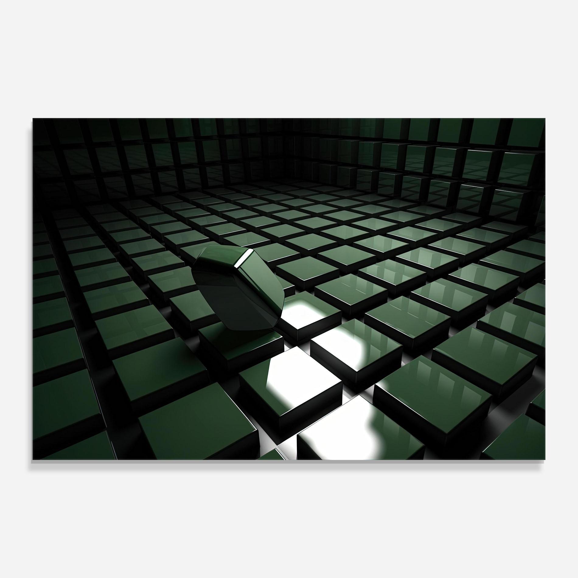 Стъклена картина Green Shape Floating mockup 0