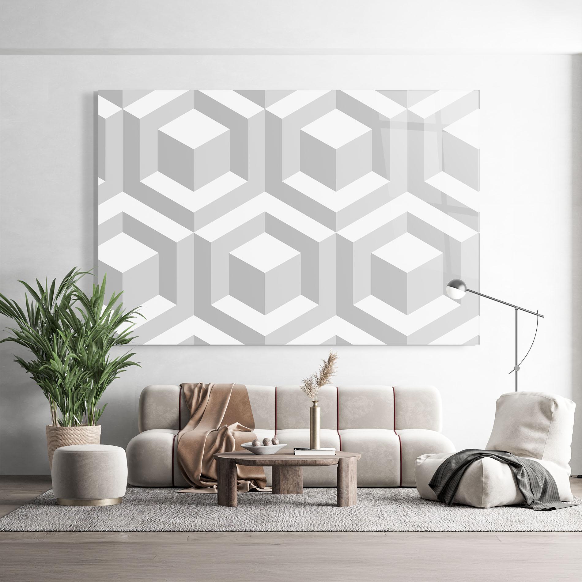 Стъклена картина 3d Square mockup 9