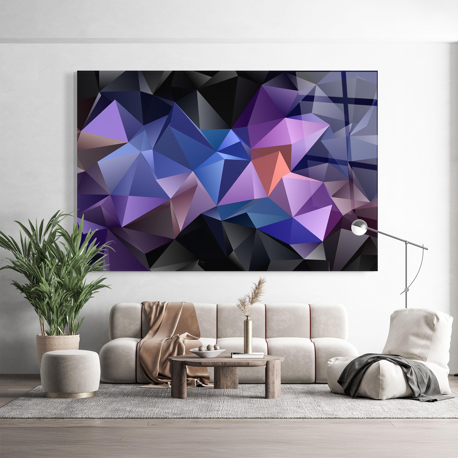 Стъклена картина Black Purple Triangle mockup 9