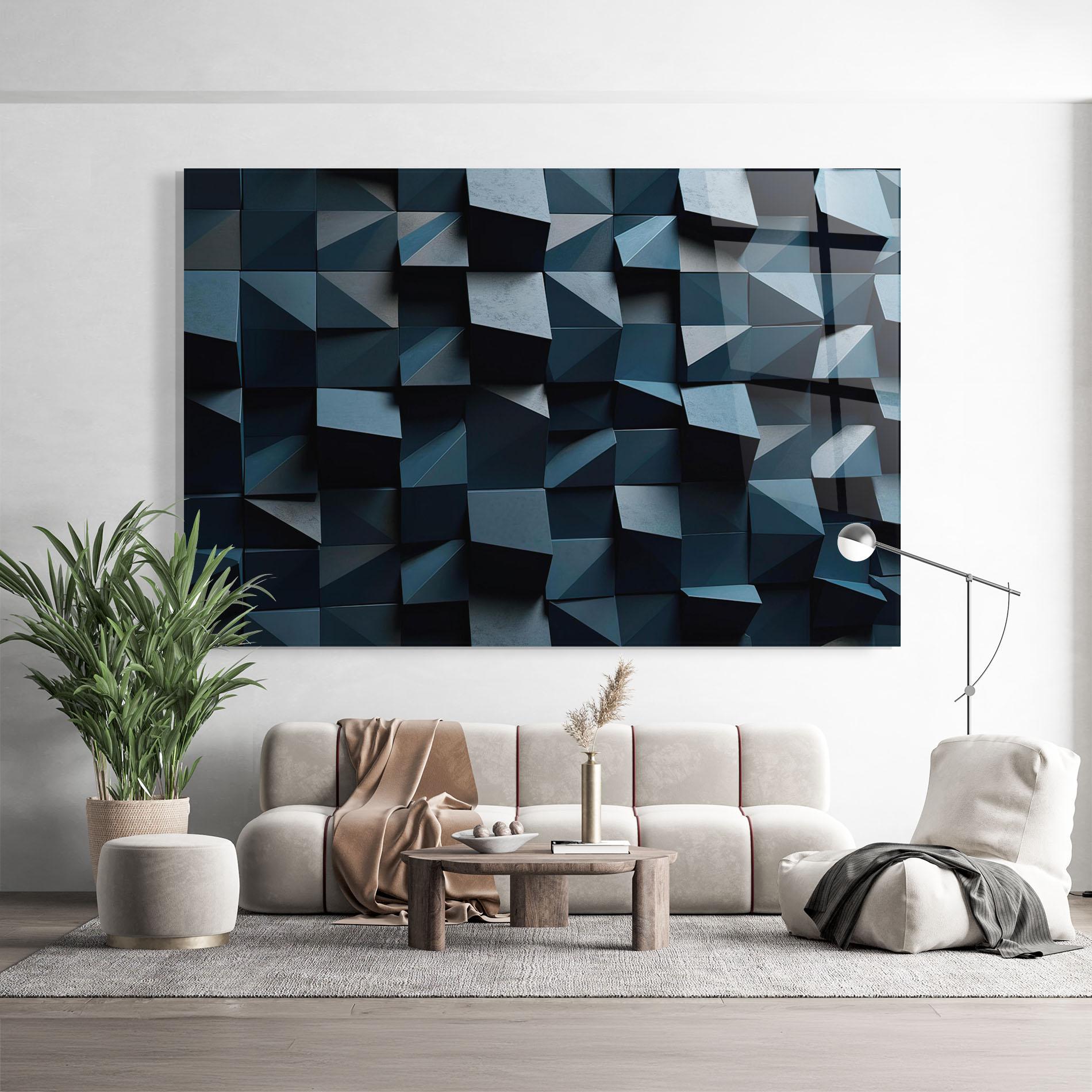 Стъклена картина Dark Blue Square mockup 9