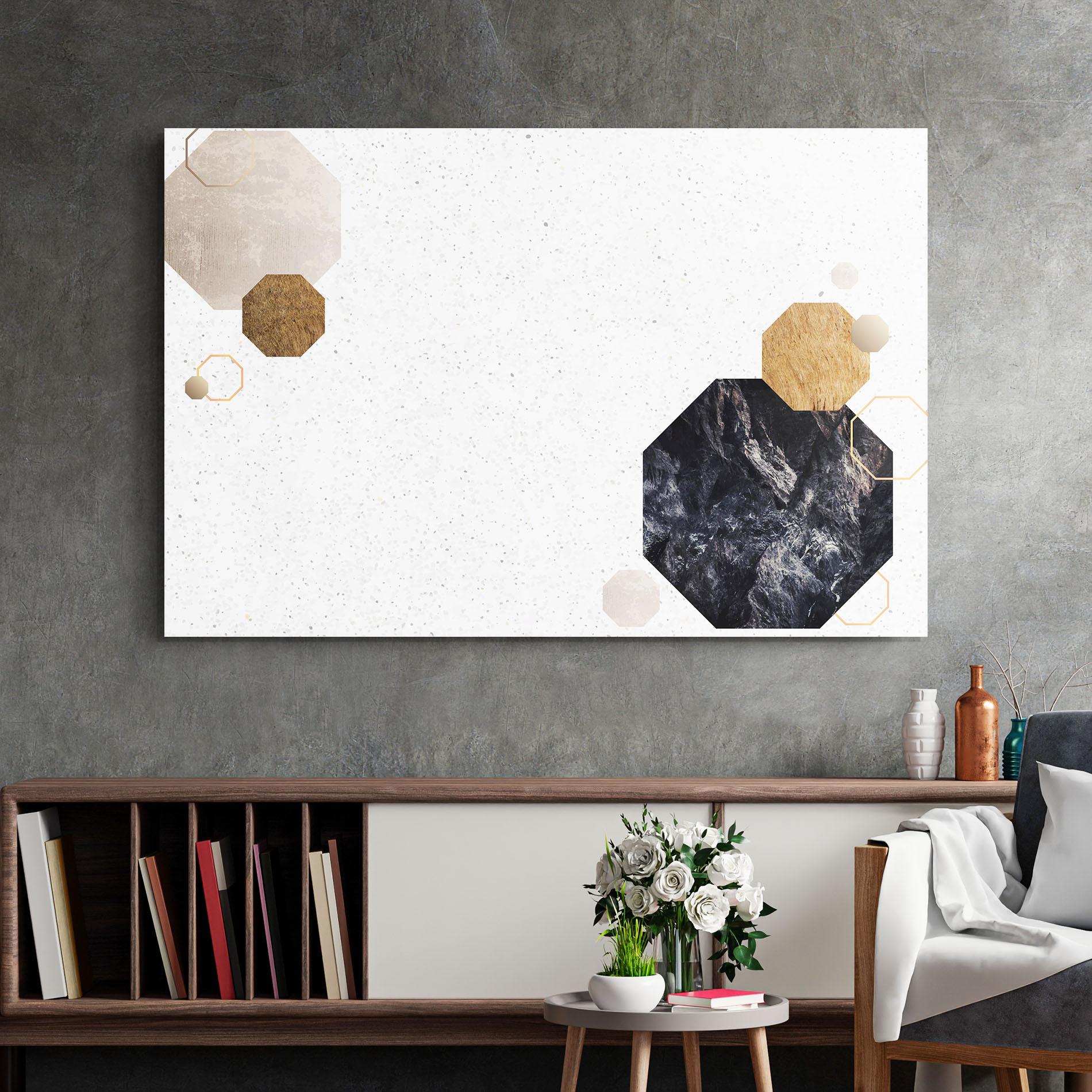 Стъклена картина Big Hexagon mockup 2