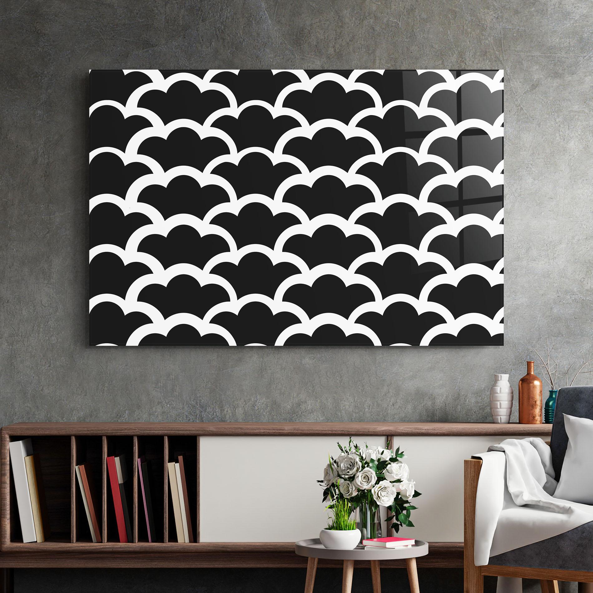 Стъклена картина Black Clouds mockup 2