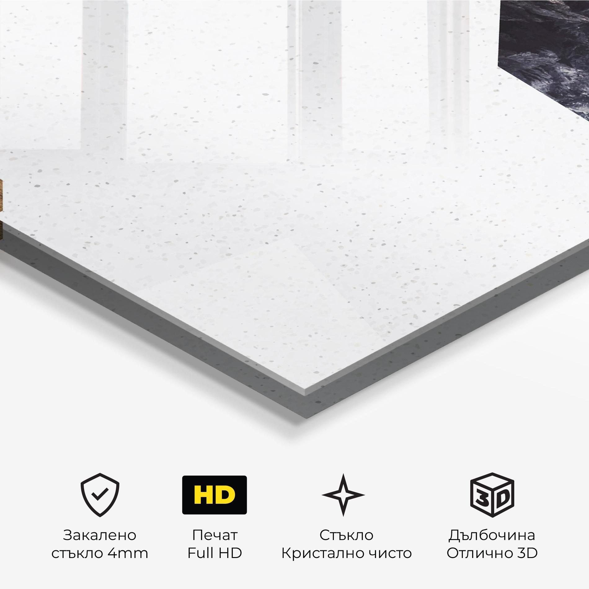 Стъклена картина Big Hexagon mockup 3