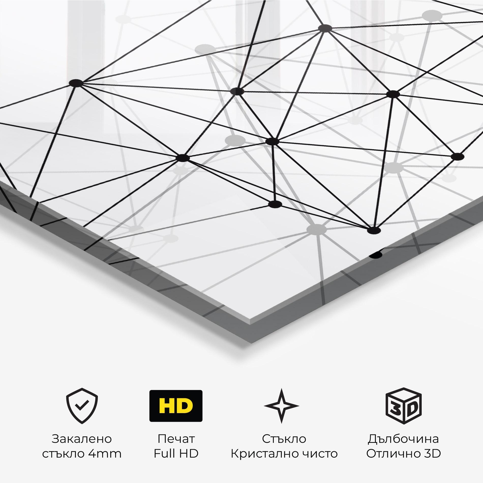 Стъклена картина Black Connecting mockup 3