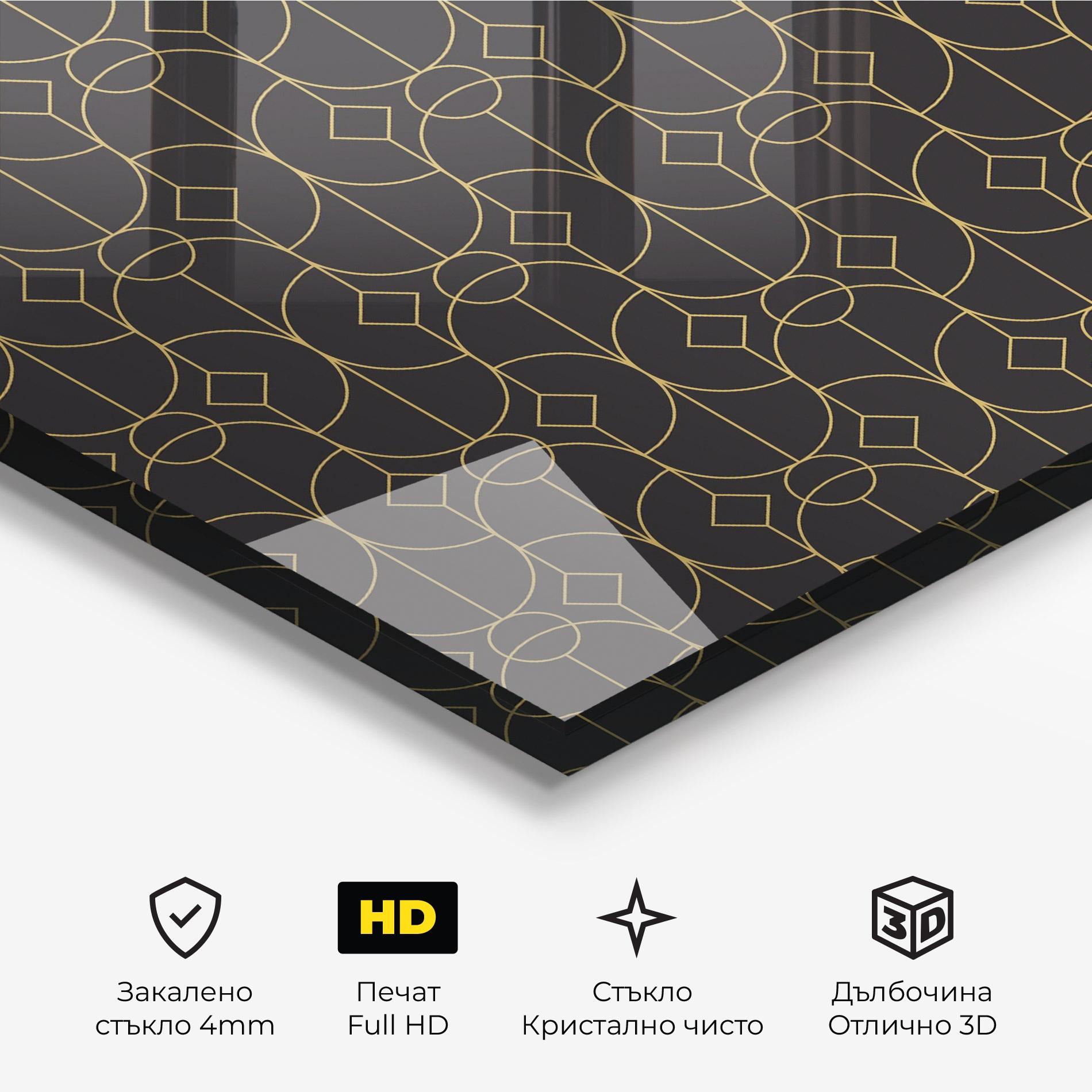 Стъклена картина Gold Geometric mockup 3