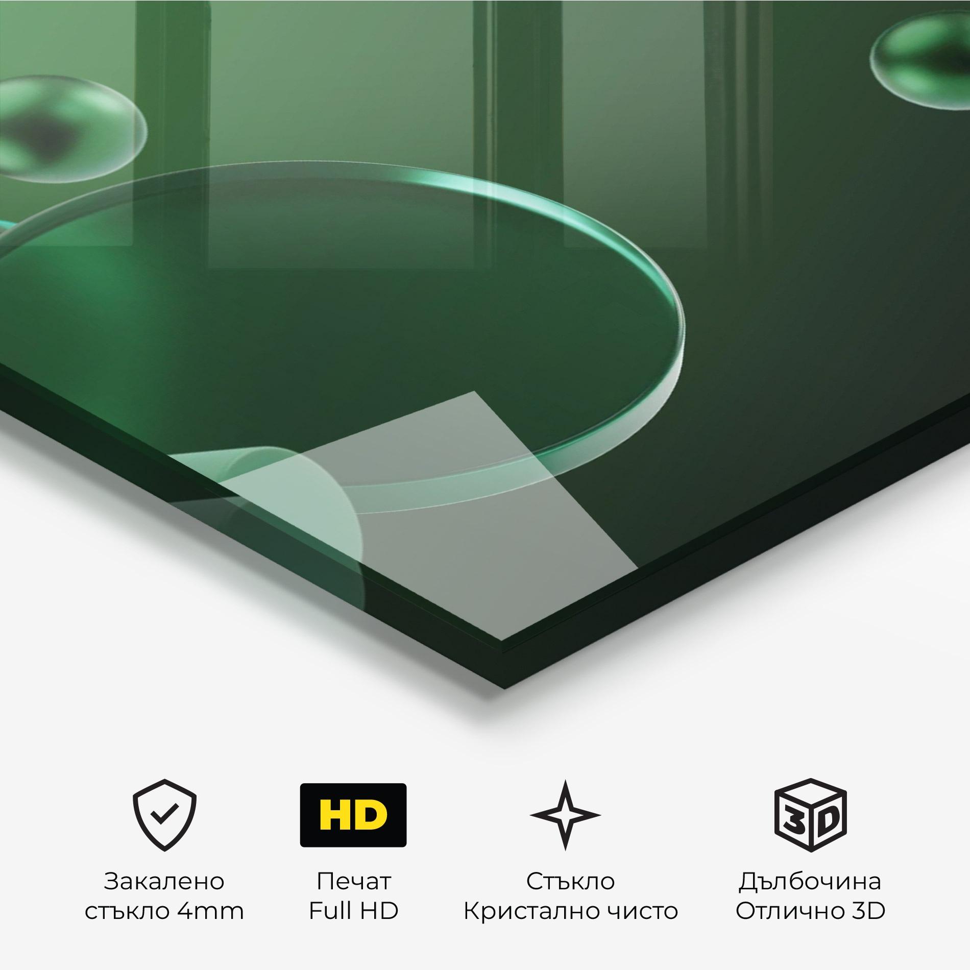 Стъклена картина Green Circle Floating mockup 3